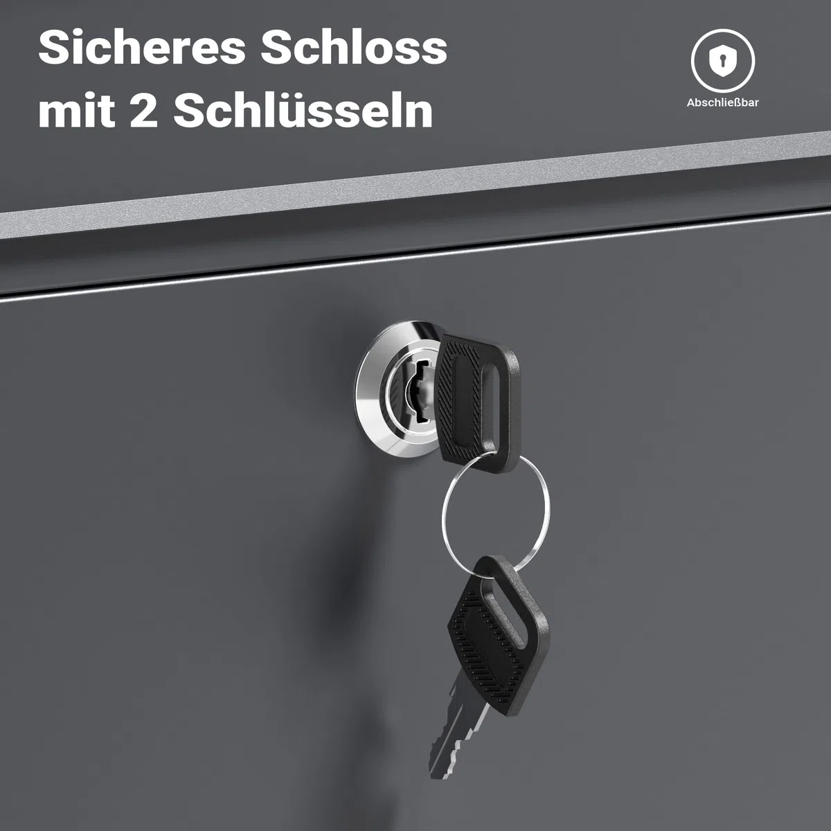 Wiltec Briefkasten V13 Anthrazit 360 x 105 x 315 mm, Wandbriefkasten mit Schloss und Klappe, Postkasten aus Stahl pulverbeschichtet