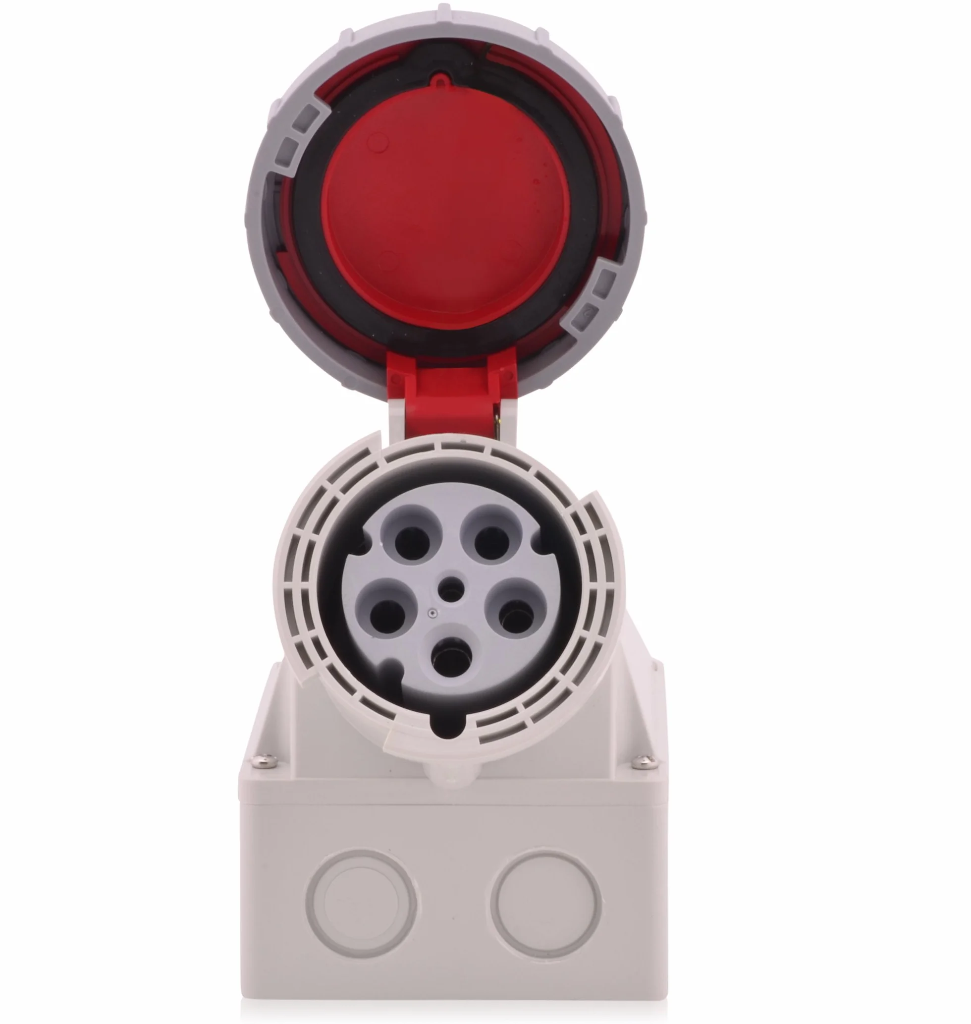 CEE Starkstrom Wandsteckdose Intratec 63A 400V 6h IP67 (spritzwassergeschützt) 5-polig (3P+N+E): IEC-60309 Industrie und Mehrphasenstecker robuste Industriequalität robuste Industriequalität