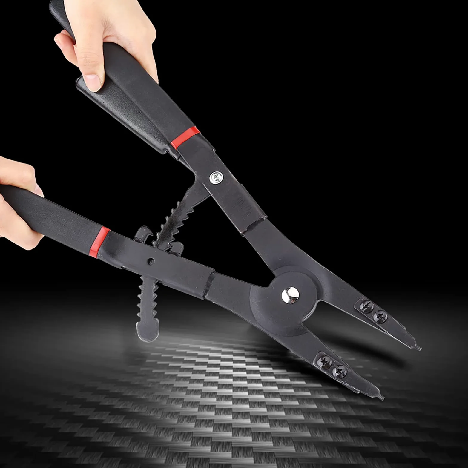 Sicherungsringzange, 16-Zoll-Innen- / Außen-Sicherungsringzange Sprengringzange mit Präzisions-Pick-and-Hook-Set für Ringentferner, Halten und Entfernen von Schläuchen, Dichtungen +
