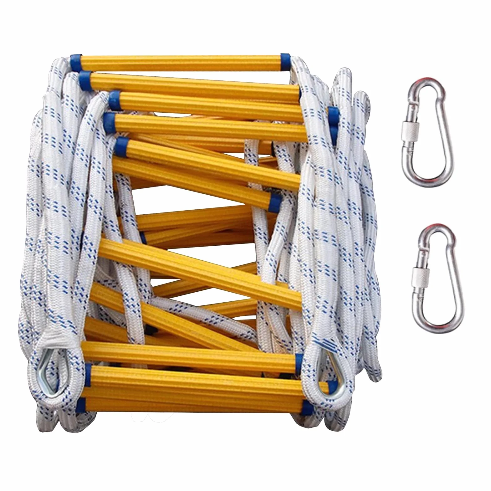 Strickleiter Feuerfeste, 5m Schwer Entflammbare Feuerleiter Sicherheitsleitern mit Karabinern, Feuerleitern Schnellen für Outdoor Balkon Fenster,2-5 Stockwerke | Sicherheitsleitern mit Karabinern, Feuerleitern Schnellen für Outdoor Balkon Fenster,2-5 Stoc