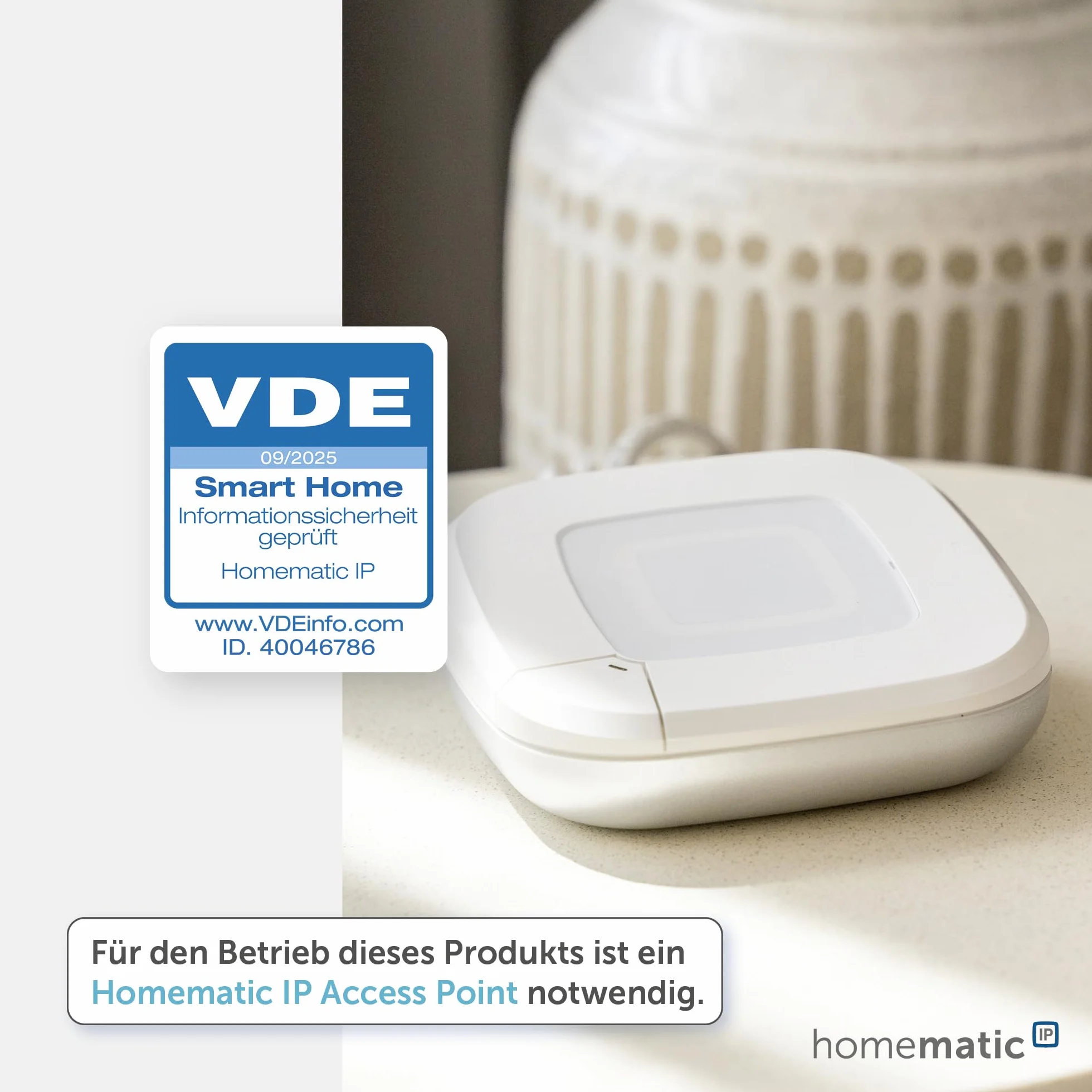Homematic IP Alarmsirene, Smart Home, kabellose Funk-Innensirene mit App-Funktion warnt hörbar, sichtbar und per Push-Nachricht, 153825A0