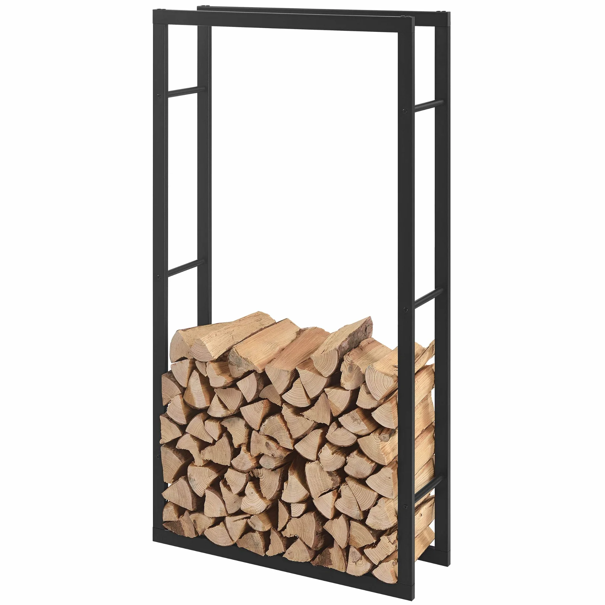 [en.casa] Kaminholzregal 80x150x25cm Brennholzregal Feuerholzregal Holzhalter
