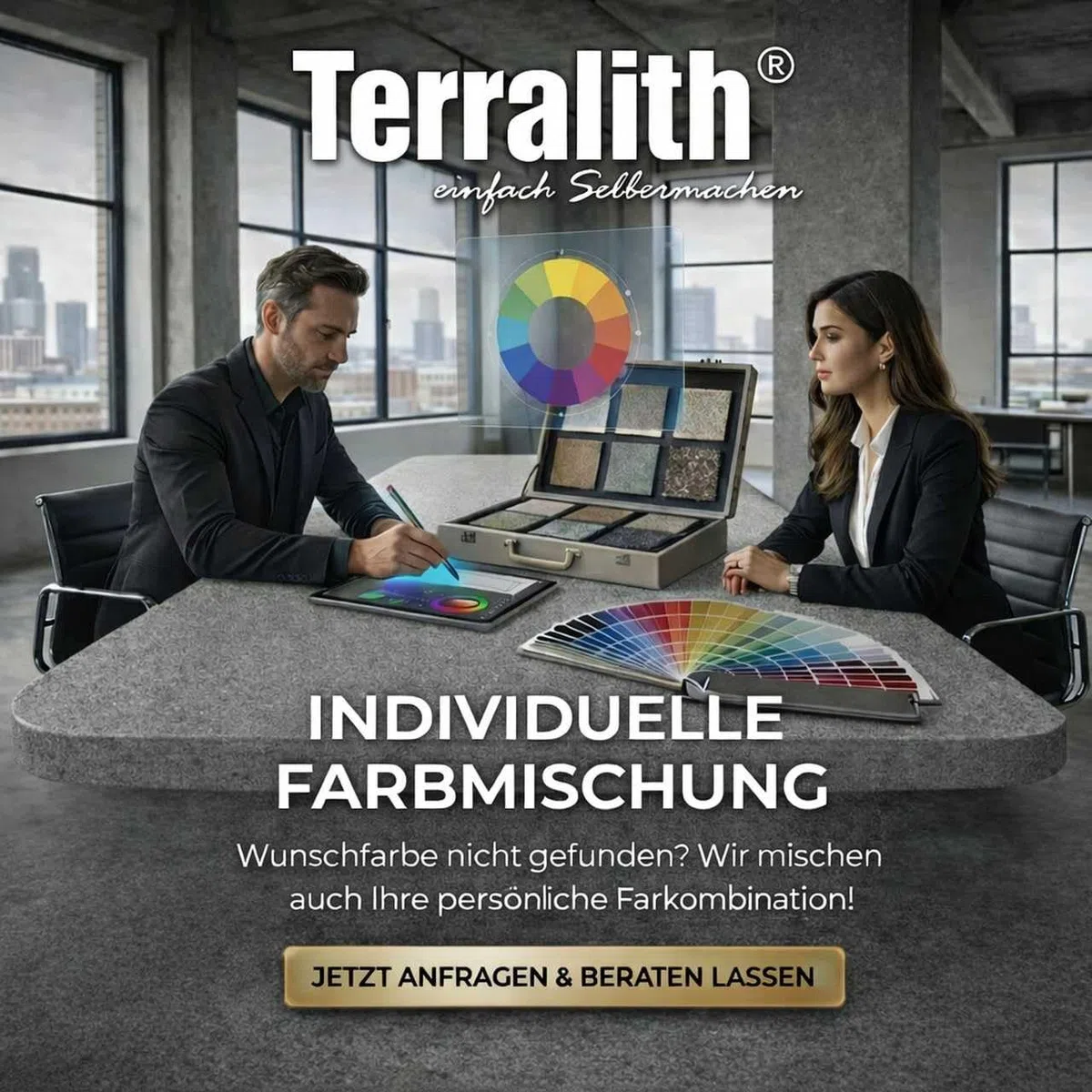 Terralith Buntsteinputz 14kg in anthazit, Sockelputz für Innen und Außen mit Reinacrylat Bindemittel aus Naturstein, 1-2mm Körnung (BSP81)