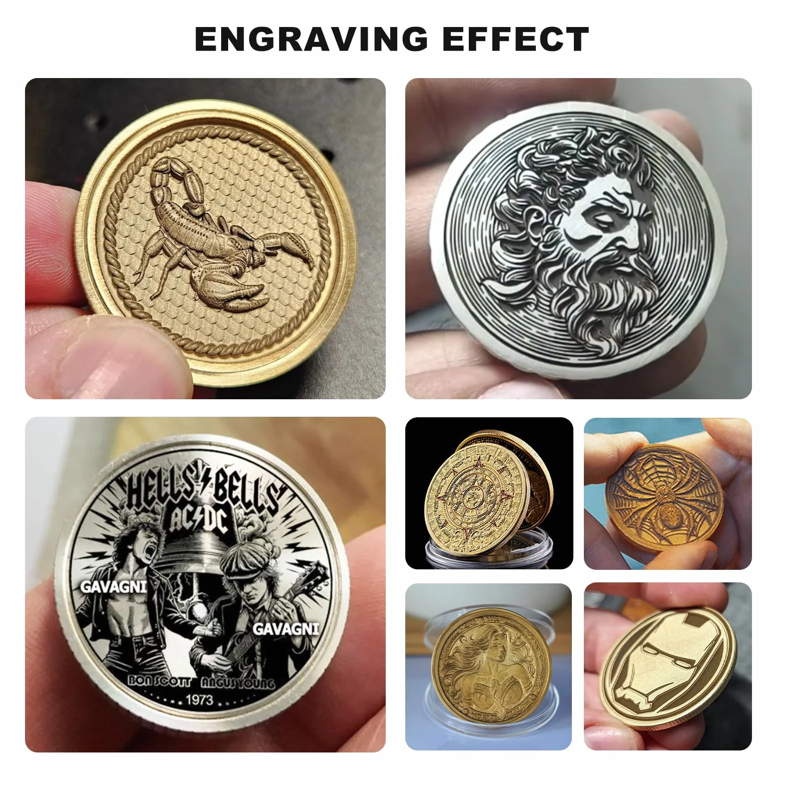 Commarker 20 Stück Messing-Rohling-Challenge-Münzen, 40-mm-Gravurrohlinge mit Gewindekante, Münzen, DIY-Handwerk, Gravur, Reisen, Zubehör, Material für Faserlaser-Gravurmaschine (3mm Brass)
