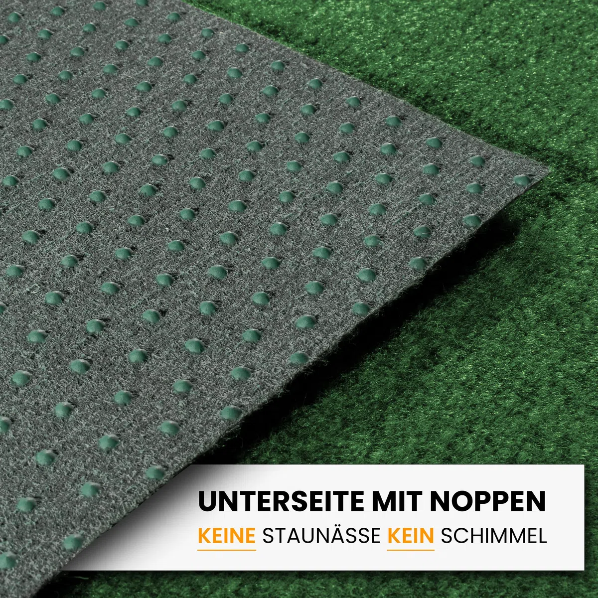 Rasenteppich Outdoor für Balkon (Grün, 200x350) - Kunstrasen Meterware als Balkonbelag wasserfest & wetterfest - Kunstrasenteppich Outdoor & Indoor - Idealer Bodenbelag für den Balkon