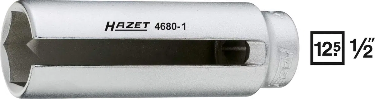 Hazet 4680-1 Lambda-Sonden-Einsatz, s: 22, Innenvierkant 12,5 mm (1/2 Zoll)