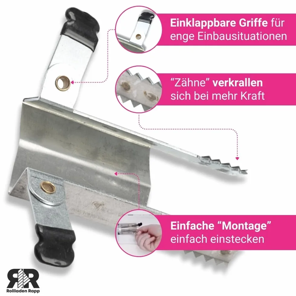 Effektive Rollladen Klemmsicherung - für Rollladen Einbruchsicherung - Kein Bohren, einfach einstecken - Einbruchschutz - 10 Stück im Set [5x685330]