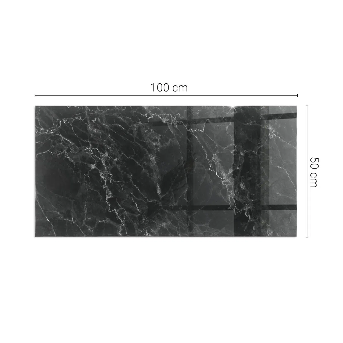 Kaminbodenplatte Glas 100x50 cm - Funkenschutzplatte Polierte Kanten Fleckenbeständigkeit Unter dem Kamin Dekoration Glas Herdboden Thermischer Schutz - Elegantes Marmormuster