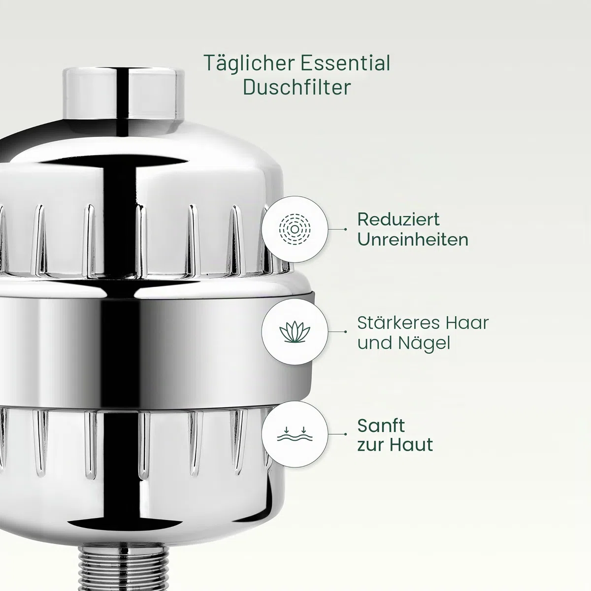 AquaBliss SF220 Universal-Duschfilter mit austauschbarer mehrstufiger Kartusche – lindert Juckreiz, Ekzeme und Akne für strahlende Haare, Nägel und Haut, Chrom
