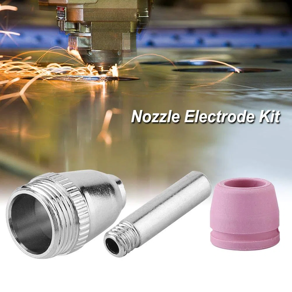 Ausla Elektroden Düsenzubehör, 90 Teile Plasmaschneidbrenner Plasmaschneider Elektrode Düsen für AG60 SG55 Schneidbrenner Zubehör, Verbrauchsmaterialien, Elektrodendüsen, Becher-Set