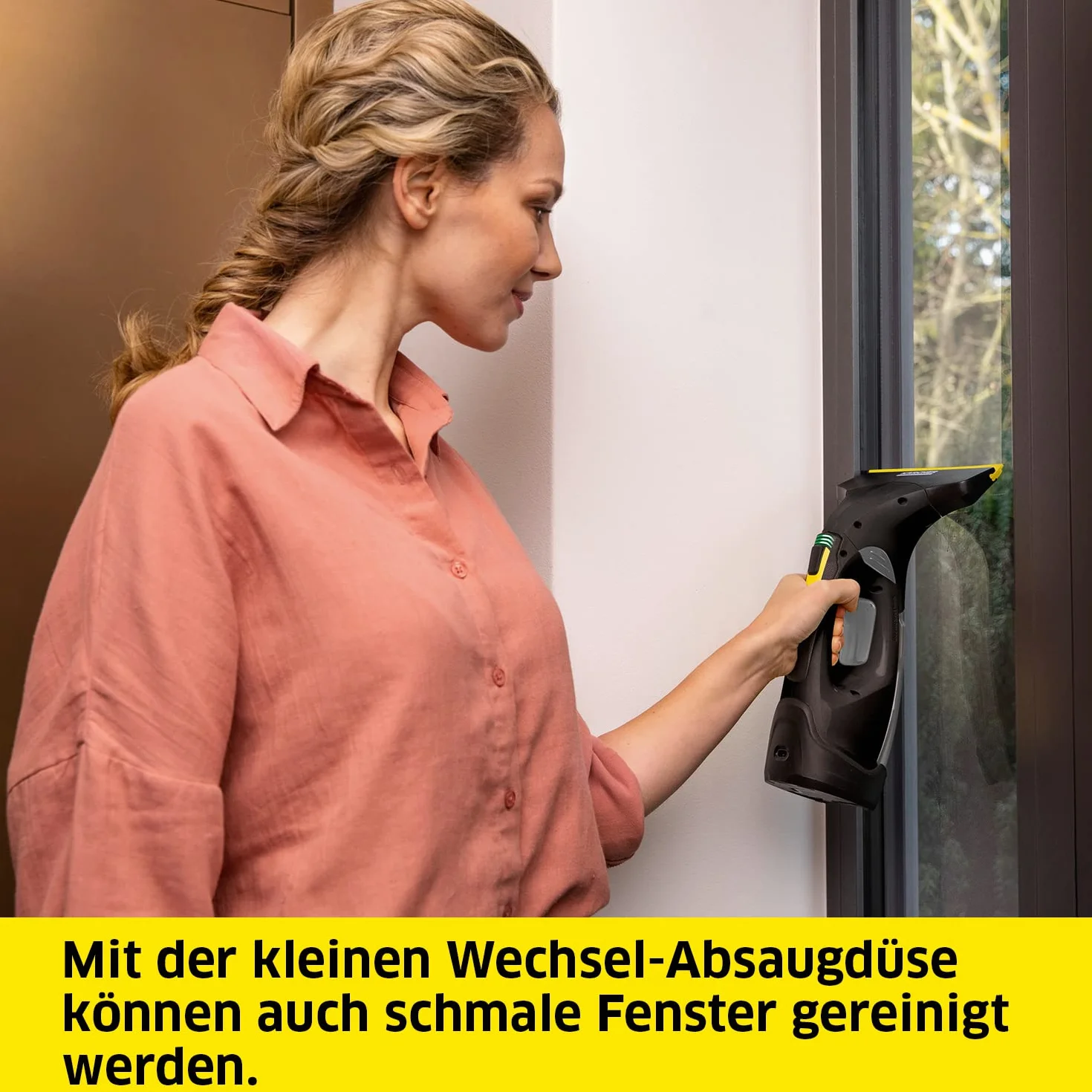 Kärcher WV 5 plus N Black edition, Akkulaufzeit: 35min, 2 Absaugdüsen - schmal/breit, Sprühflasche mit Mikrofaserbezug, Fenstereiniger-Konzentrat 20ml