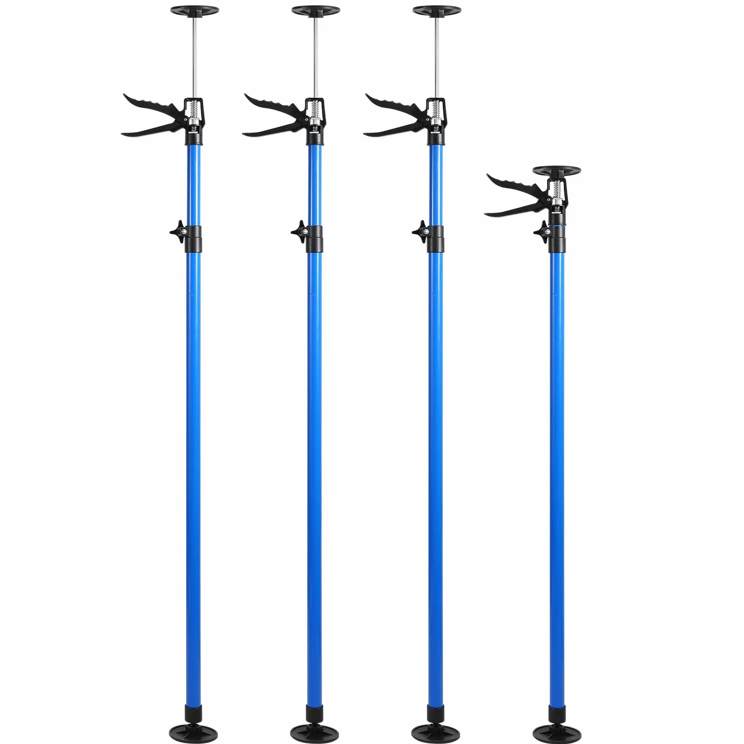 𝐉𝐚𝐱𝐠𝐮𝐨𝐦 Deckenstütze Montagestütze 4er Set, 115-290 cm höhenverstellbare Teleskopstütze, 50 kg Tragkraft, 10 cm rutschfeste Pads, Einhandstütze für Trockenbau Türrahmen