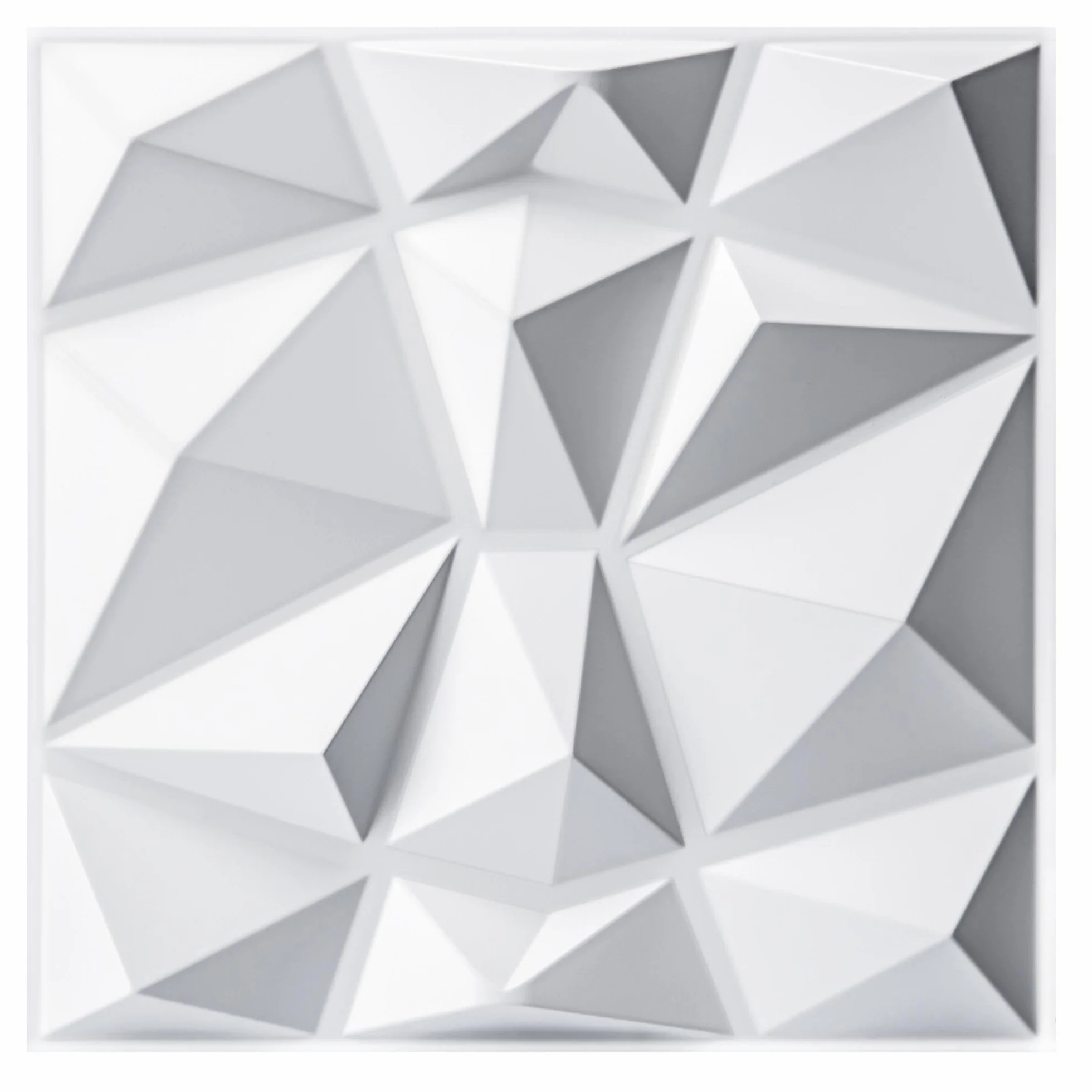 Art3d 33 Stück 3D Wandpaneele Diamant Hochsteifes PVC, 30 x 30 cm, Nicht Verformbar, Recycelbar, Wasserfest, Hitzebeständig, Geruchsneutral,matt weiß