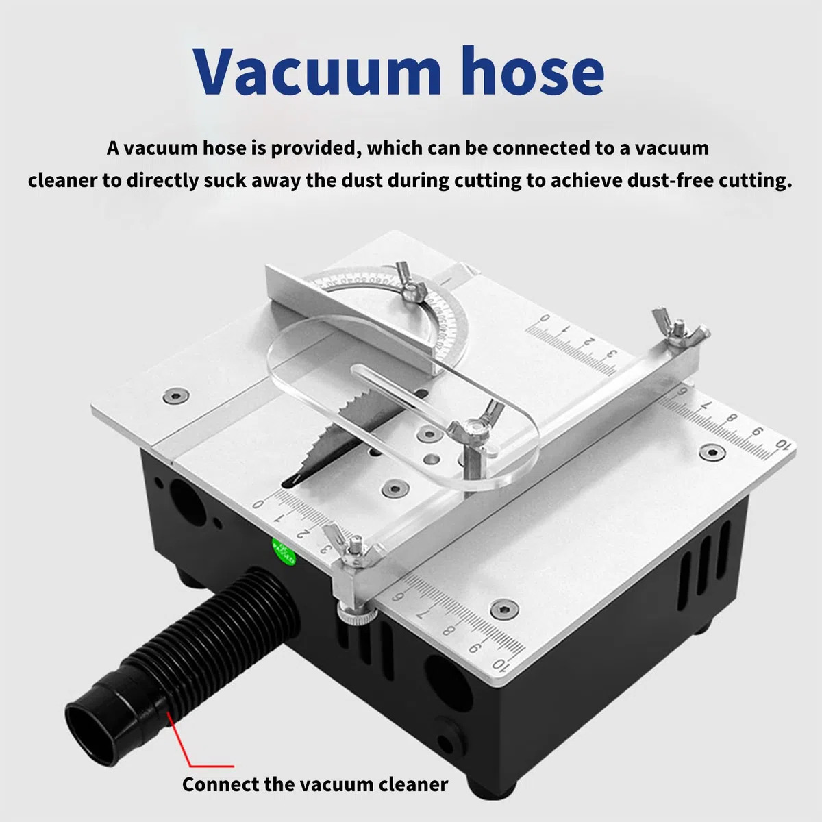 Mini Tischkreissäge, 96W 5000 rpm Mini Multifunktions Tischsäge mit Kreissägeblatt, 7 Gang Netzteil Einstellbarer, Schnitthöhe 0-15mm Elektrische Tischsägen für DIY Schneiden Modellieren