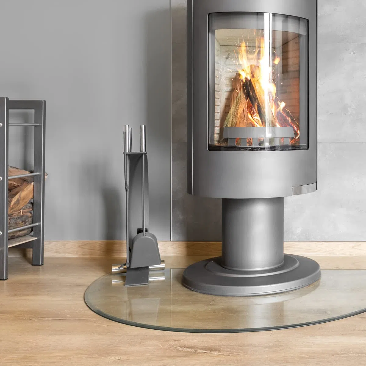Euro Tische Glasplatte für Kaminofen und Tischplatte in 60cm Facettenschliff, Schutzplatte mit 6mm ESG Sicherheitsglas, Funkenschutzplatte, Glasboden für Kamin (Klarglas)