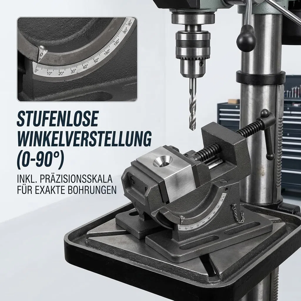 Bohrmaschinen Schraubstock, Maschinenschraubstock Kippbar Werkbank Klemmschraubstock Bohrmaschinen-Schraubstock Bohrschraubstock Schraubstockhalter Spannbankhalterung Vielseitiger Schraubstock