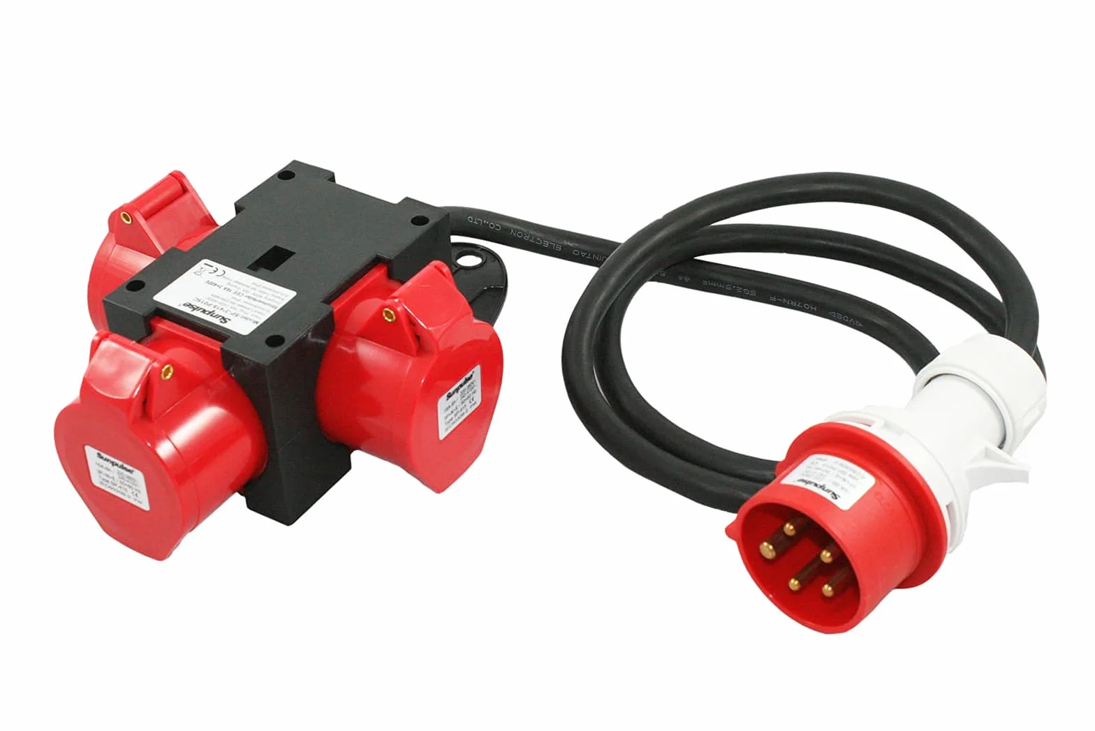 SOLARTRONICS CEE Adapter 16A 3 x 400V 16A Starkstrom Baustromverteiler Stecker Verteiler 5-polig IP44 91445