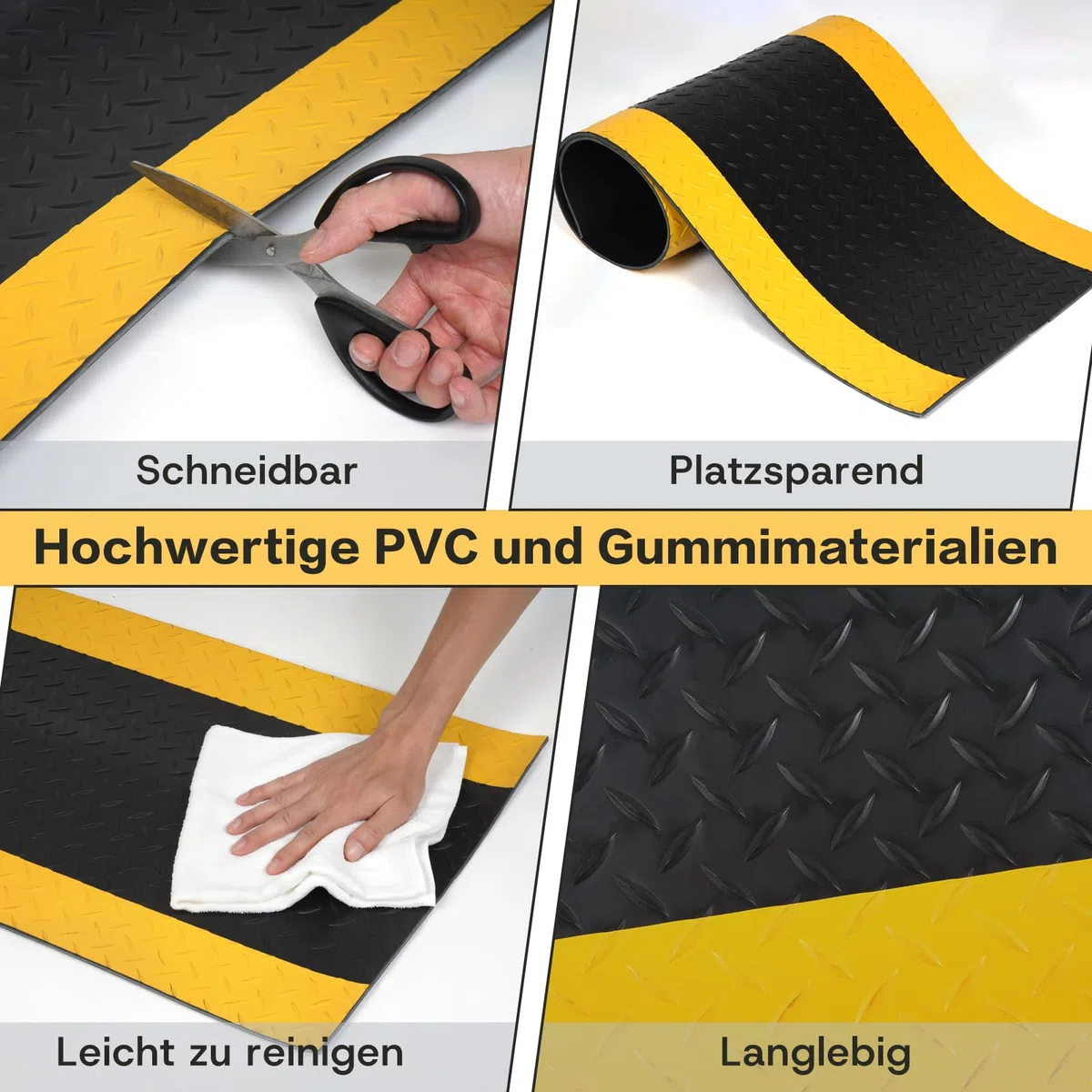 Kabelbrücke Kabelschutzmatte 1200 x 400 x 5 mm, PVC Gummi Kabelkanal Boden, Anti-Rutsch Profil Kabelbrücken für sicheren Kabelschutz