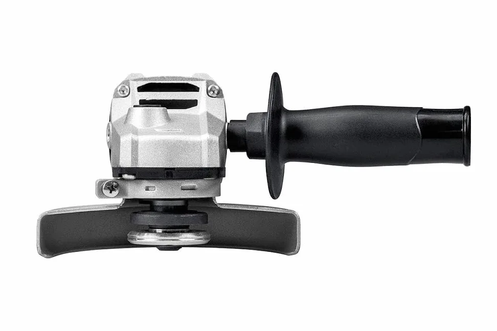 metabo Winkelschleifer W 850-125, 850 W Schleifer für 125 mm Trennscheibe | Robuster Metallschneider mit Schutzhaube, Wiederanlaufschutz, Zusatzhandgriff und 2.5 m Kabel für hohe Sicherheit.
