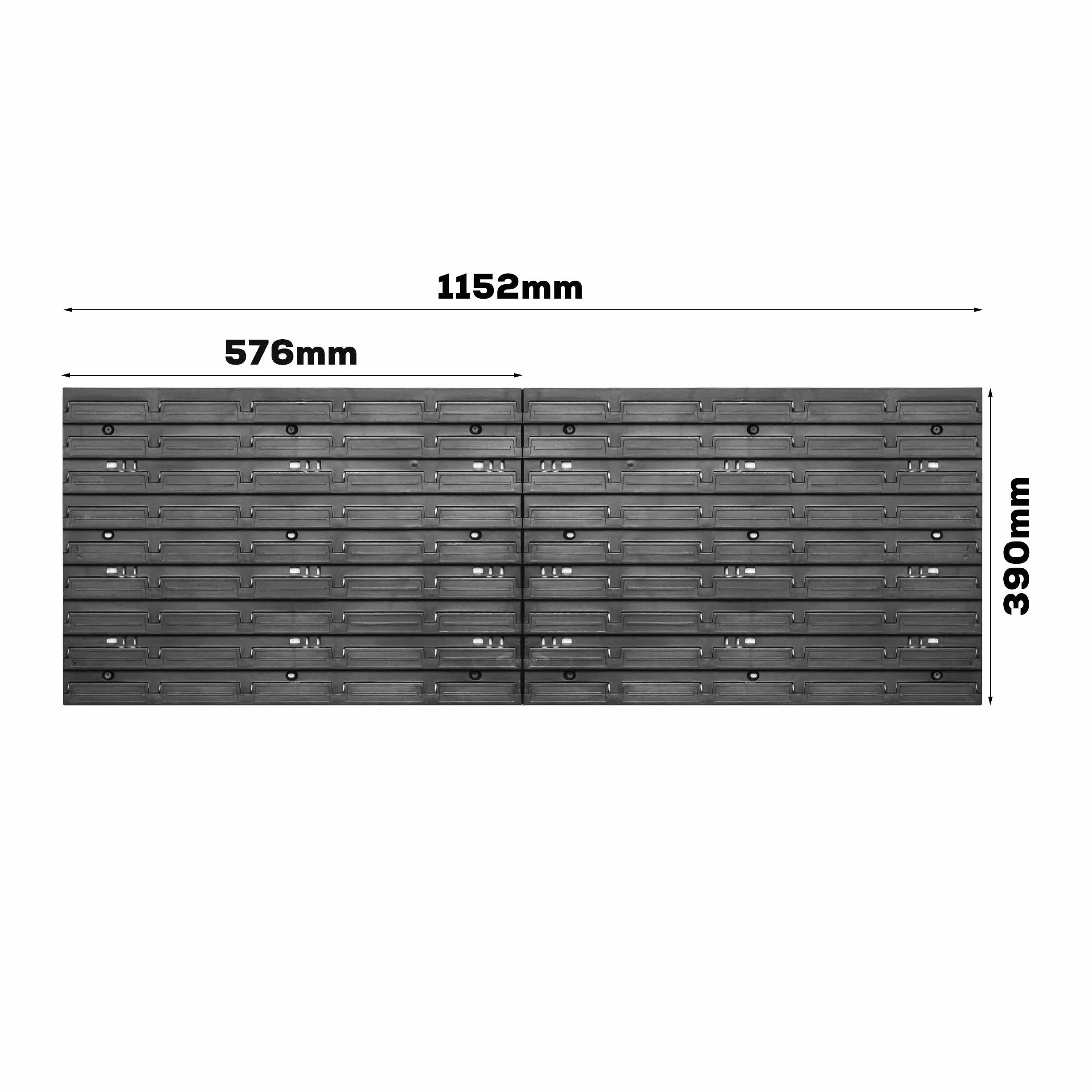 Lagersystem Wandregal 1152 x 390 mm , 70 stck. Box , Stapelboxen Schüttenregal Sichtlagerkästen , Extra Starke Wandplatten , Regal Erweiterbar , Werkstattregal Lagerregal Werkstattwandregal Steckregal