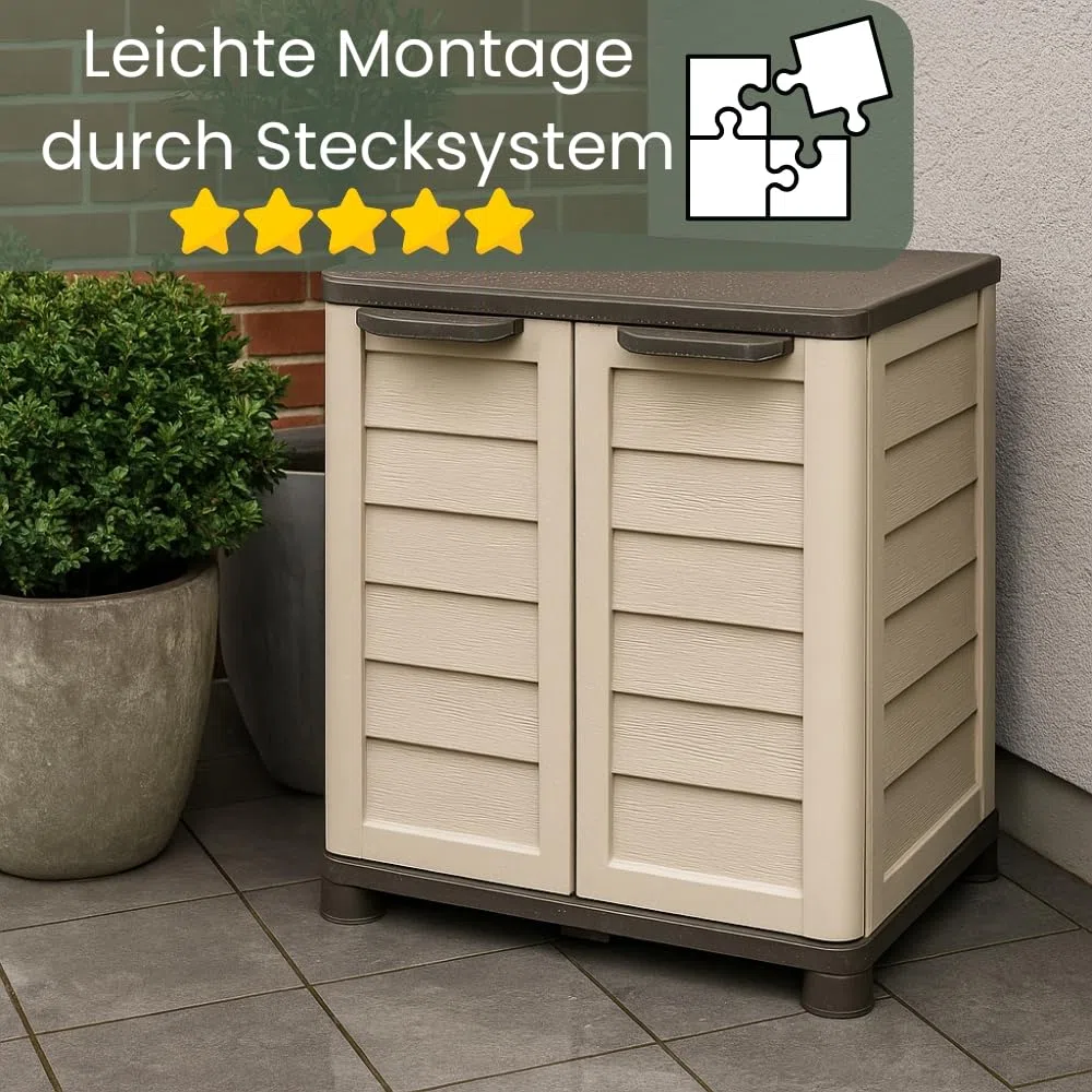 Gartenschrank Wetterfest Outdoor Kunststoff Schrank Kunststoffschrank Mehrzweckschrank Balkonschrank Geräteschrank Terrassenschrank Kellerschrank