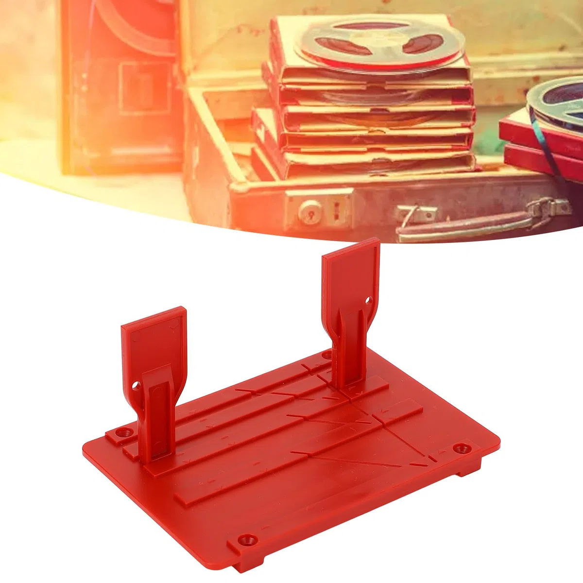 Band-Spleiß-Set, für Universal-Reel-to-Reel-Tonbandgerät, Tape-Spleißplatten-kompatibles Band 1 Zoll, 1/2 Zoll, 1/4 Zoll, 1/8 Zoll Reel-to-Reel-Bänder (Rot)