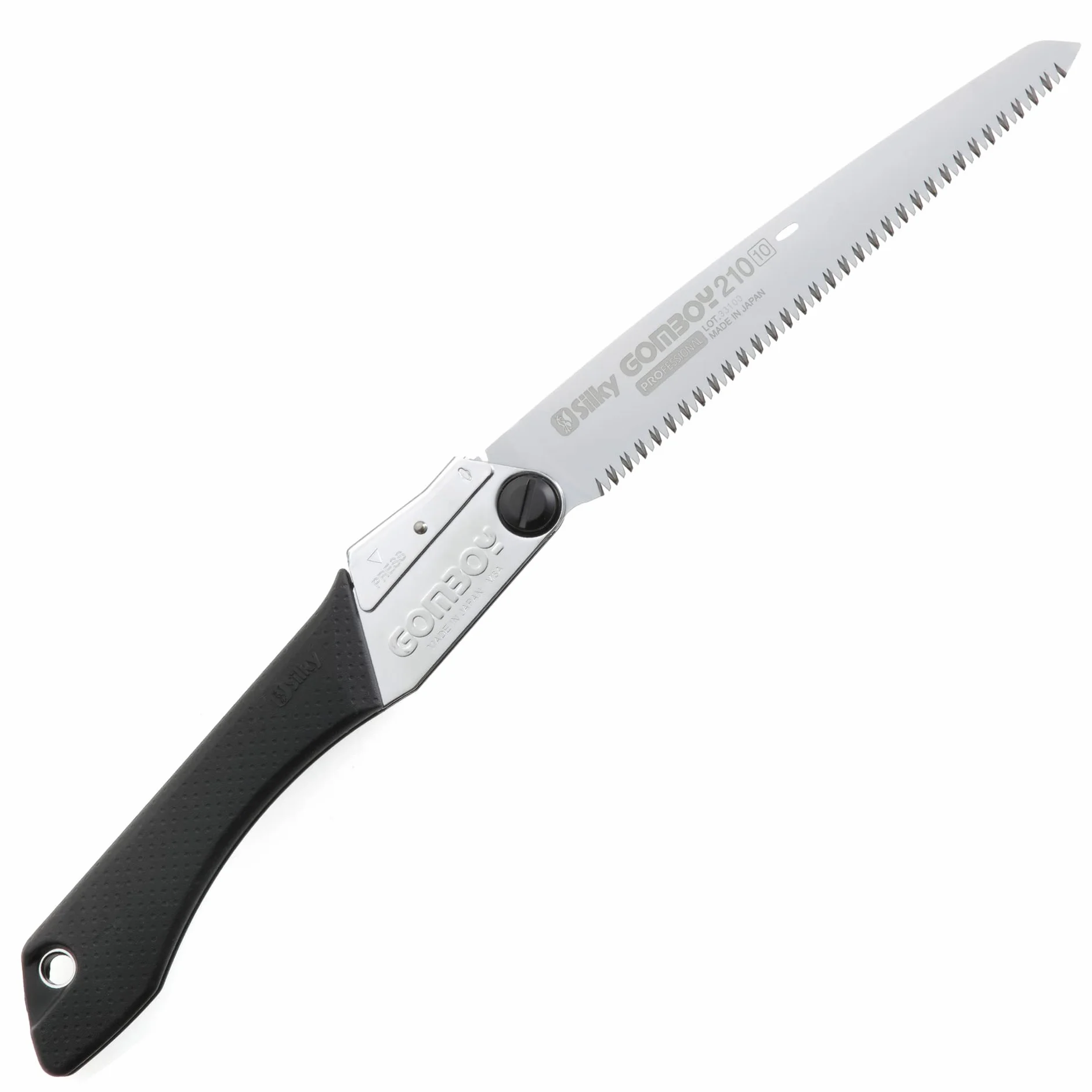 Silky JAPANISCHE KLAPPSÄGE GOMBOY 210 | 10 Zähne pro Zoll – Hochwertige Klappsäge mit 210 mm Blattlänge auf Zug arbeitende Säge. Ideal für Outdoor-Abenteuer, Gartenarbeit, Bushcraft, Camping