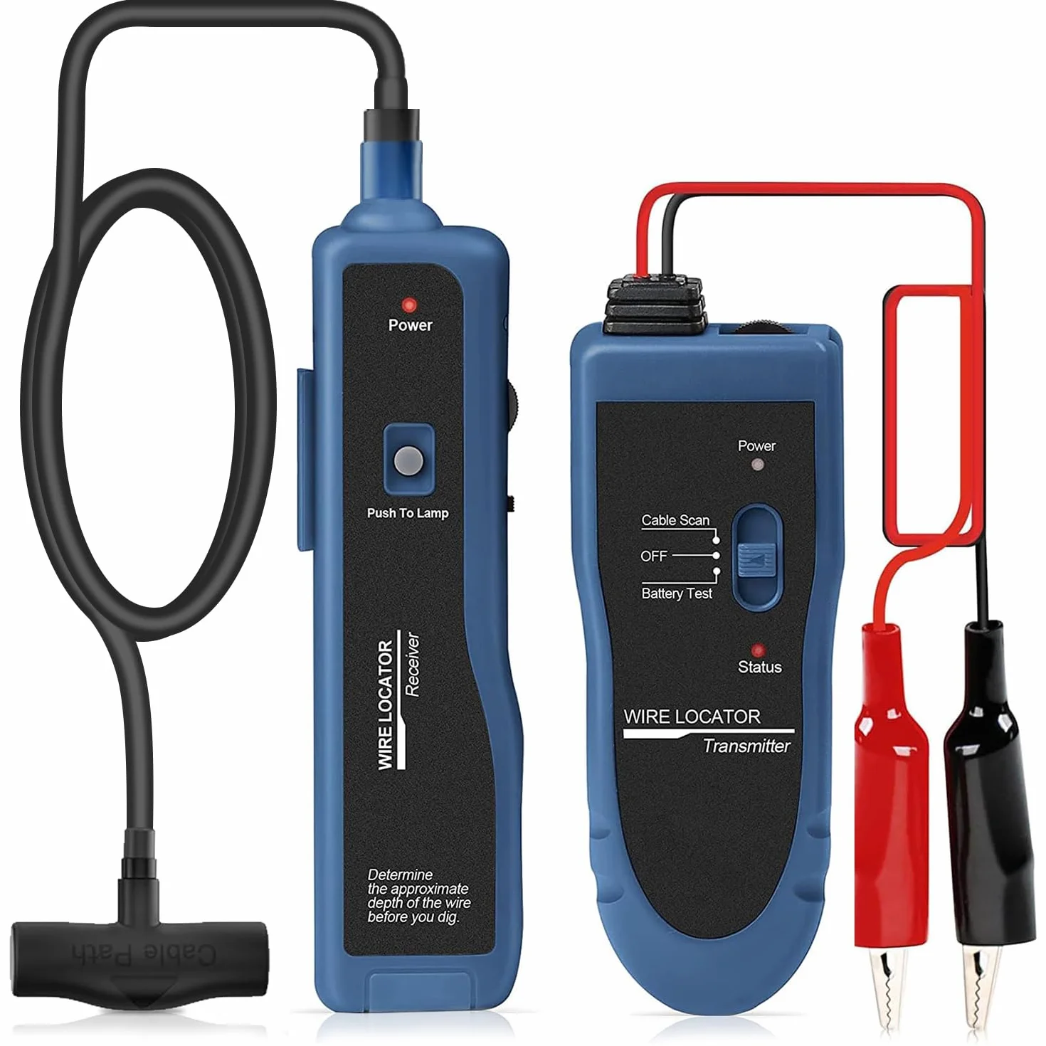 NOYAFA NF-816LS Unterirdischer Kabelsucher - Kabelortungsgerät für Haustierzaun, Strom, Netzwerk & Bewässerungskabel, Wiederaufladbarer Lithium Akku, LED Taschenlampe, Kabelbruch Erkennung