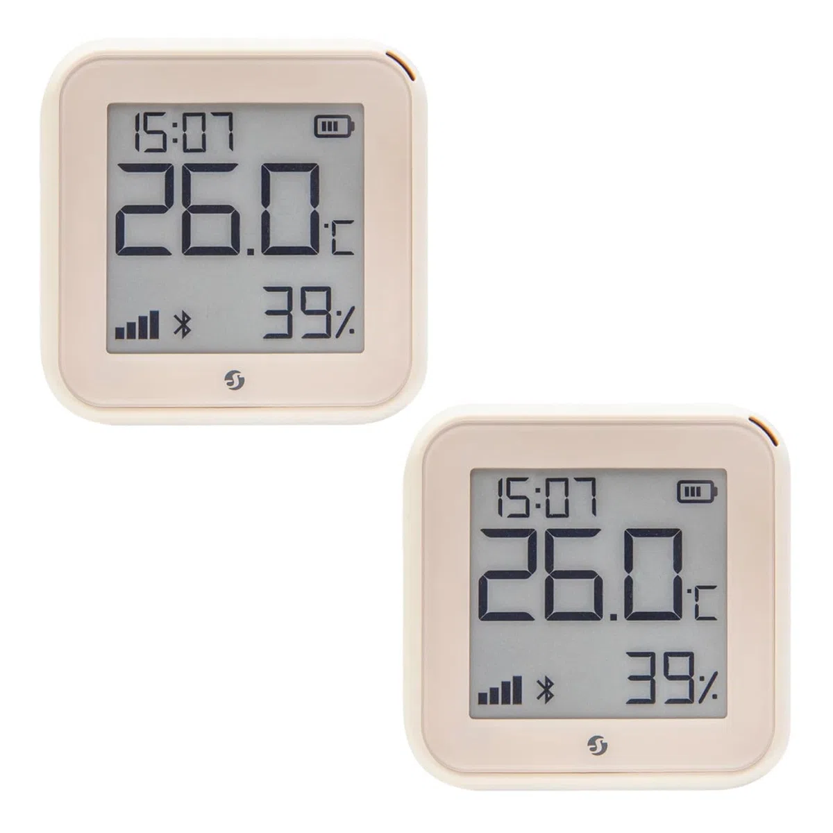 Shelly H&T Gen 3 Ivory | 2er Pack |Wi-Fi und Bluetooth Temperatur&Luftfeuchtigkeitssensor | Hausautomation | Kein Hub erforderlich | Lange Batterielebensdauer | Wandmontierbar