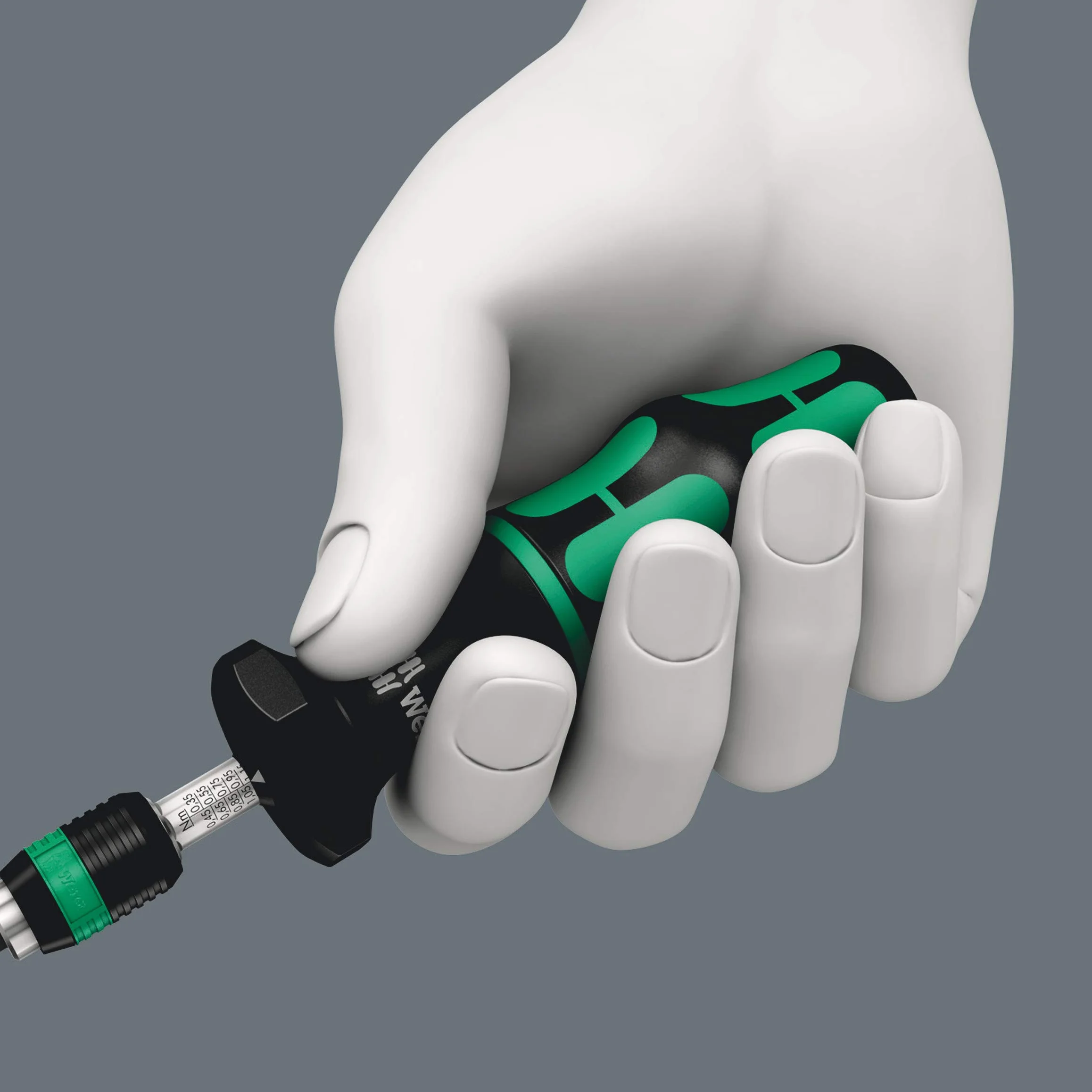 Wera 7441 einstellbarer Drehmomentschraubendreher mit Rapidaptor Schnellwechselfutter, 1/4 Zoll, 1,2-3,0 Nm, Kunststoff