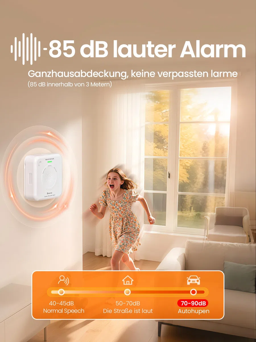 Heiman Smarter Kohlenmonoxid Melder Matter Over Thread (Hub Erforderlich) - CO Melder für SmartThings & Home Assistant, EN 50291, Austauschbare Batterie, 10 Jahre Sensor, 85dB, HS-725ES-M