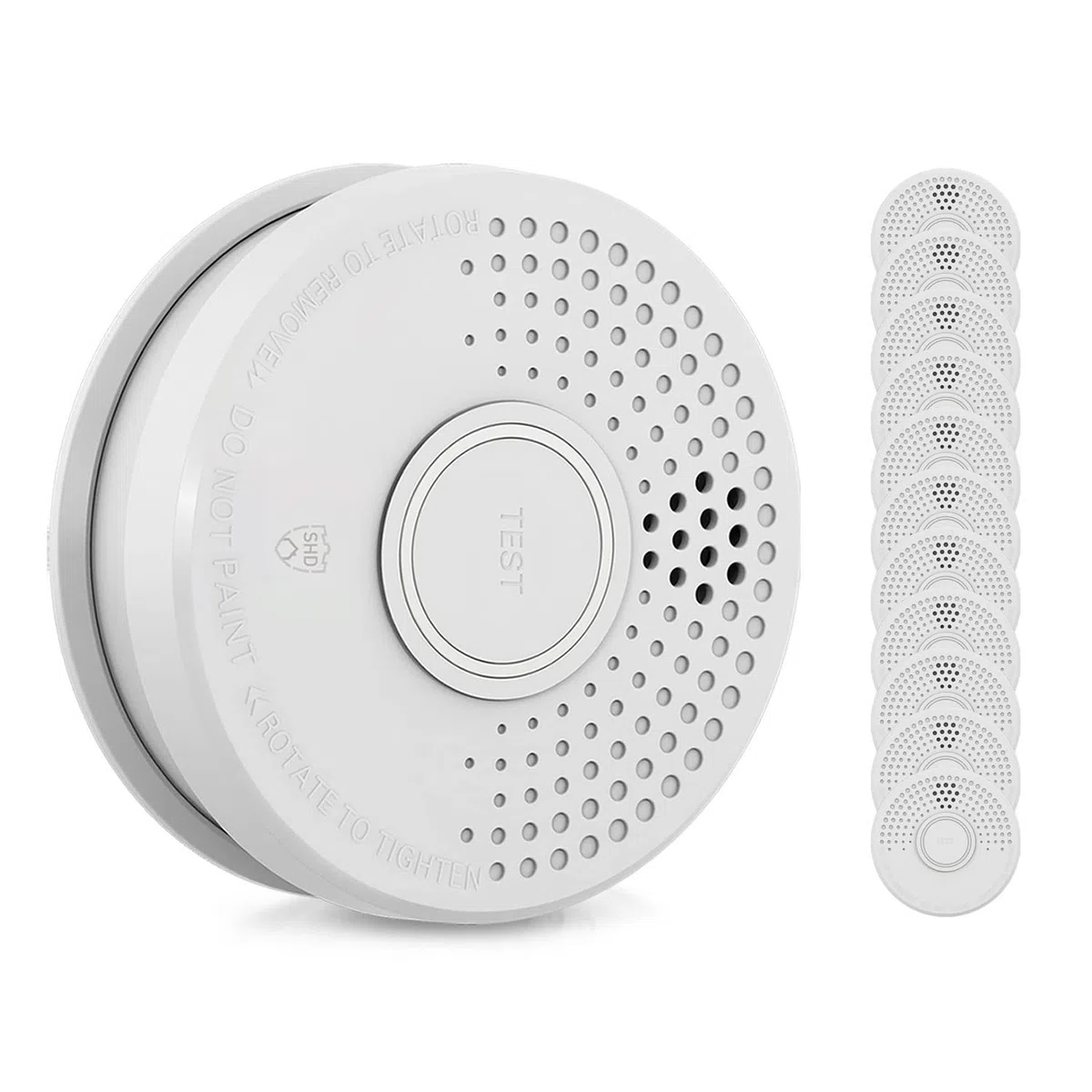 SHD Rauchmelder Set wechselbare Batterien (12x) - DIN EN14604 Geprüft & BSI-Zertifiziert, Brandmelder mit Stummschaltung & Selbsttest Funktion, Rauchmelder Magnethalter geeignet, Feuermelder