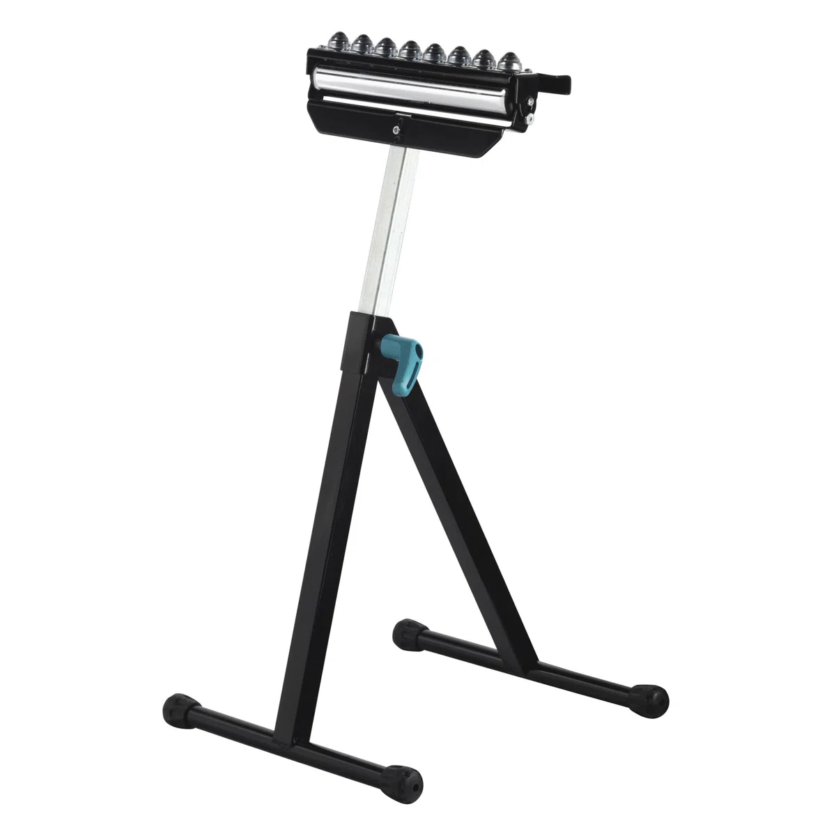 wolfcraft Rollenbock 3-in-1 – Auflagebock & Kugelauflage, 630–1000 mm | Höhenverstellbar, klappbar, Klemm-Schnellverschluss, rutschfeste Füße, für Bretter & Platten – 6102300