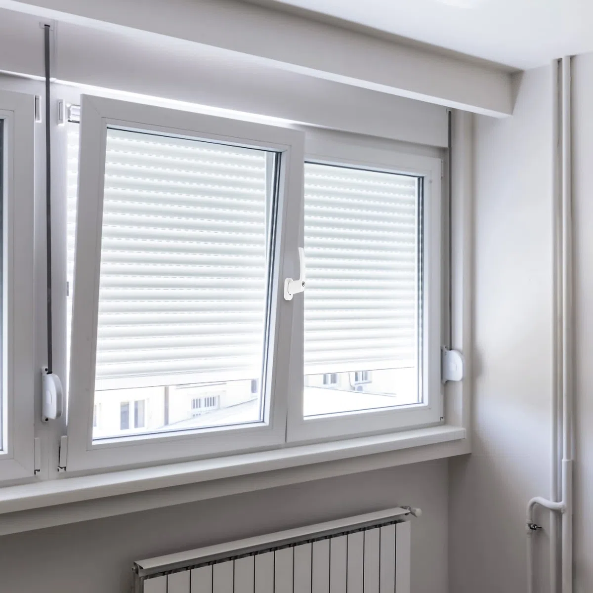 Fenstergriff abschließbar, 12 Stück abschließbare fenstergriffe Kindersicherung mit Druckzylinder und Schloss in Stiftlänge 35mm, weiß