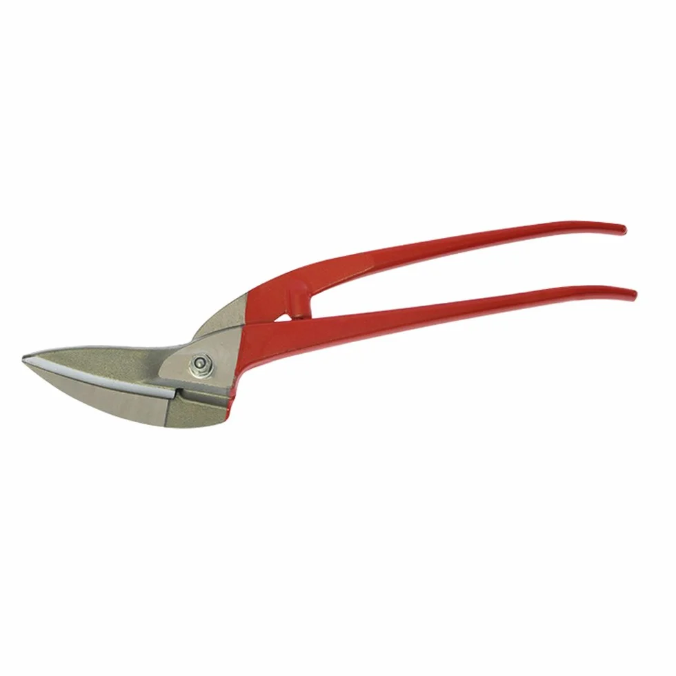 STUBAI DURCHLAUFSCHERE 350 mm | Spezialschere für lange, gerade Schnitte in Blech, Zink und Aluminium | lackierte Griffe | induktiv gehärtet 60–62 HRC | 800 g