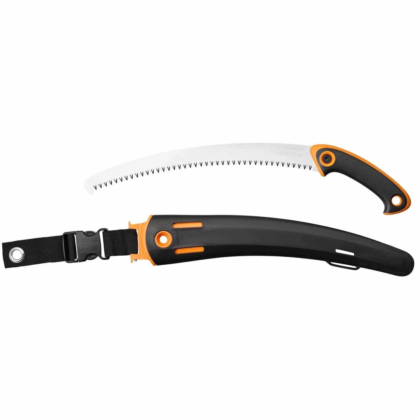 Fiskars Profi Handsäge für frisches Holz, Grobzahnung, Hochwertiges Stahl-Sägeblatt, Inklusive Aufbewahrungsköcher, Schwarz/Orange, Sägeblattlänge: 33 cm, SW-330, 1020199