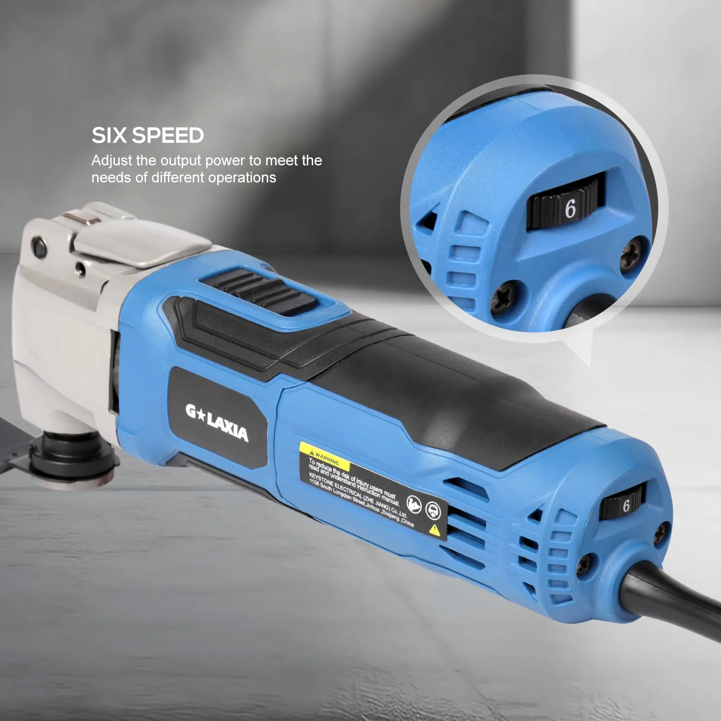 GALAXIA 260W Oszillierendes Multifunktionswerkzeug, 6-stufige Geschwindigkeitskontrolle,15000-22000 RPM Oszillierende Werkzeuge, Für Schleifen, Sägen, Schneiden, Schaben, Inkl. Aufbewahrungstasche