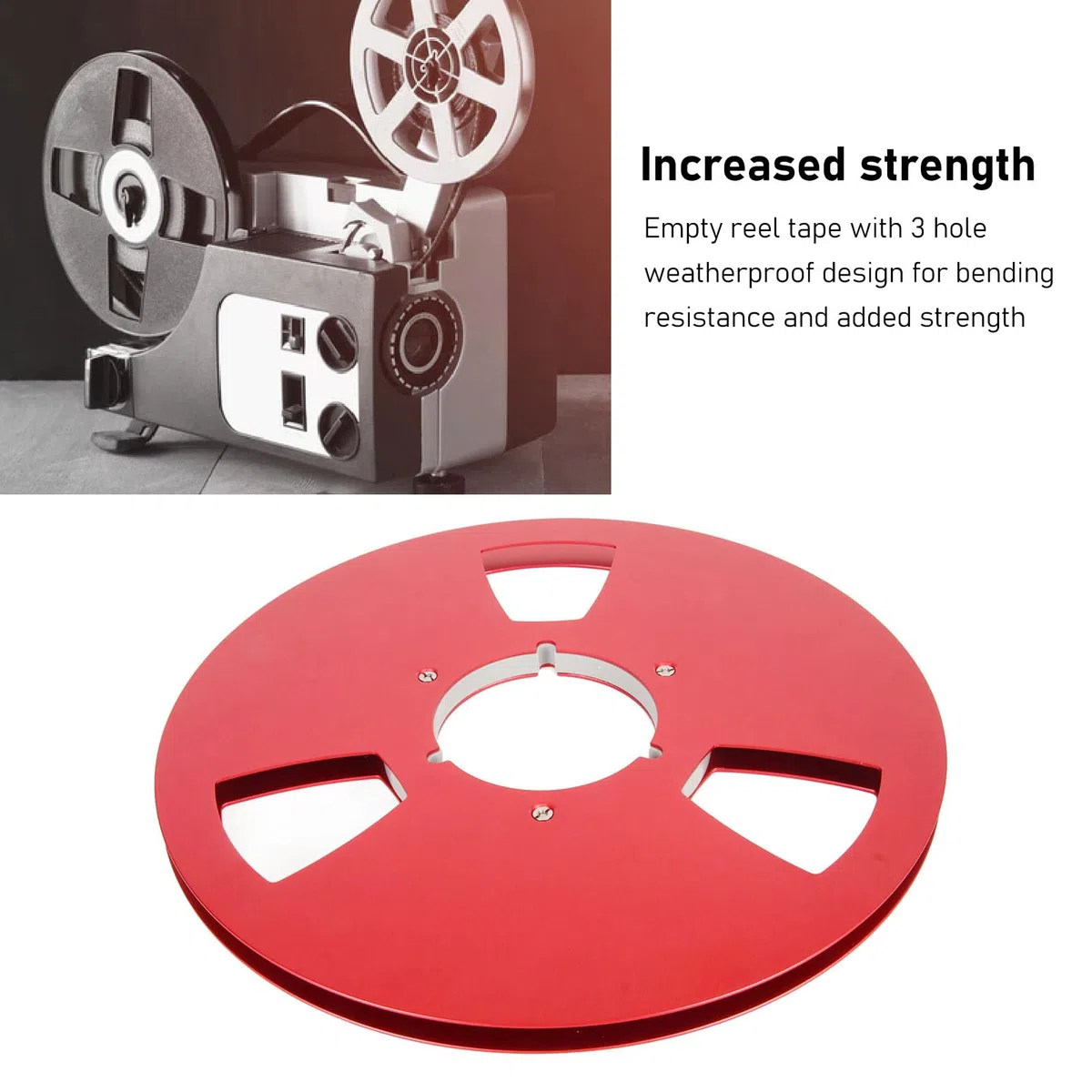 10 Zoll 1/4 Zoll Leere Bandspule für den Austausch Aller Offenen Spulenmaschinen, 3 Windwiderstandslöcher, Aufwickelspule aus Aluminiumlegierung für Aufnahmen, Professionelle (Rot)