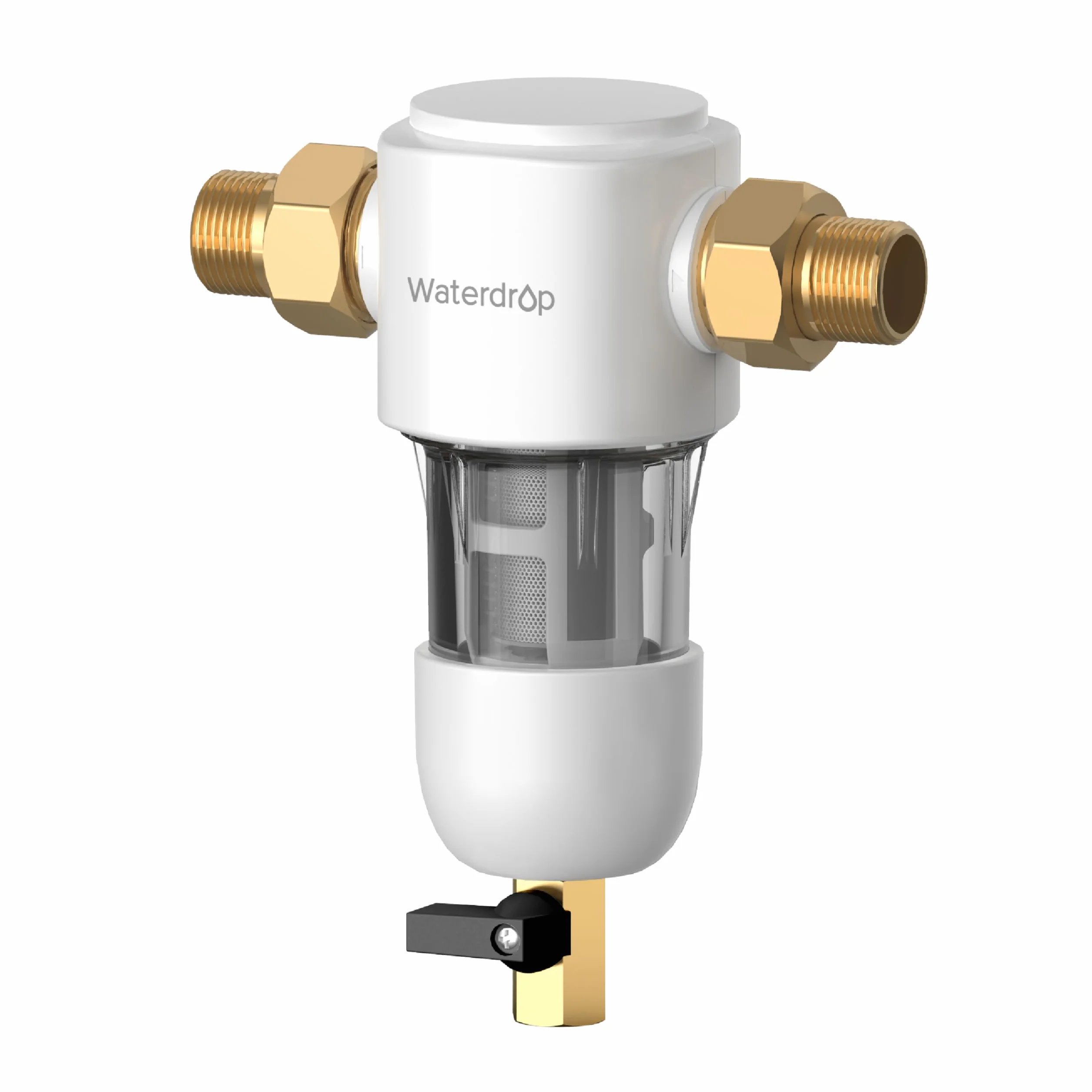Waterdrop Spin Down Sedimentfilter, Wiederverwendbarer Sediment-Wasserfilter für Ganze Haus, Spülbares Vorfiltersystem für Stadt/Brunnenwasser, 1" MNPT + 3/4" FNPT, WD-PF01