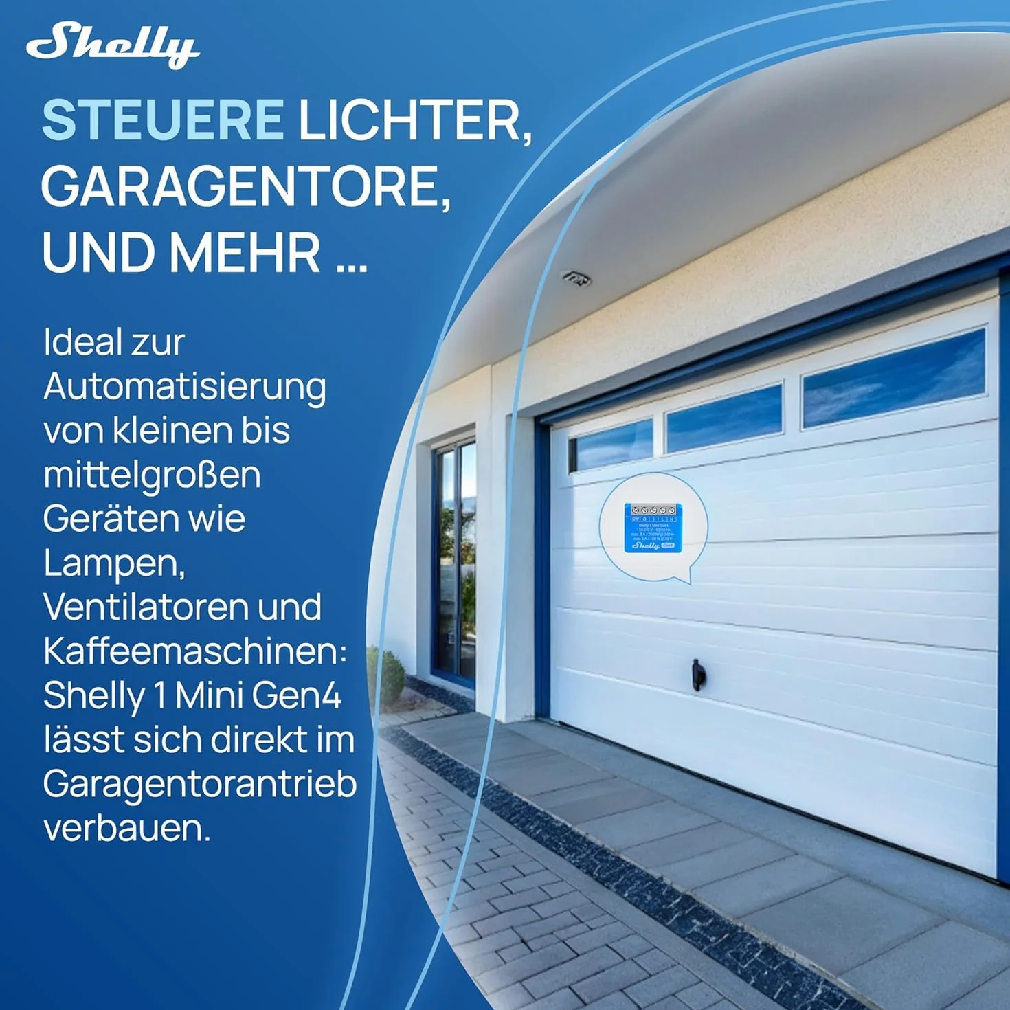 Shelly 1 Mini Gen4, 4er Pack, WLAN-Smart-Relaisschalter, 1 Kanal, 8A, Potentialfreier Kontakt, Hausautomation, Fernsteuerung, Kein Hub Erforderlich, Alexa, Google Home, Apple HomeKit, Zigbee & Matter