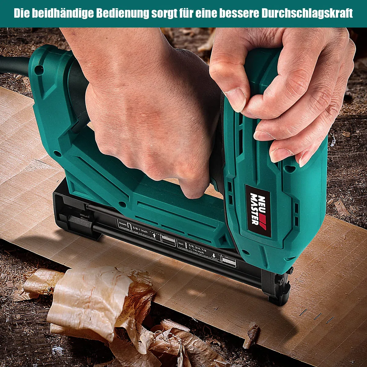 Elektrotacker,NEU MASTER tacker NTC0040 für Polsterei, Textilien befestigen und Holzbearbeitung Projekte, enthält 200pcs19mm Klammern und 800pcs 15/20mm Nägel