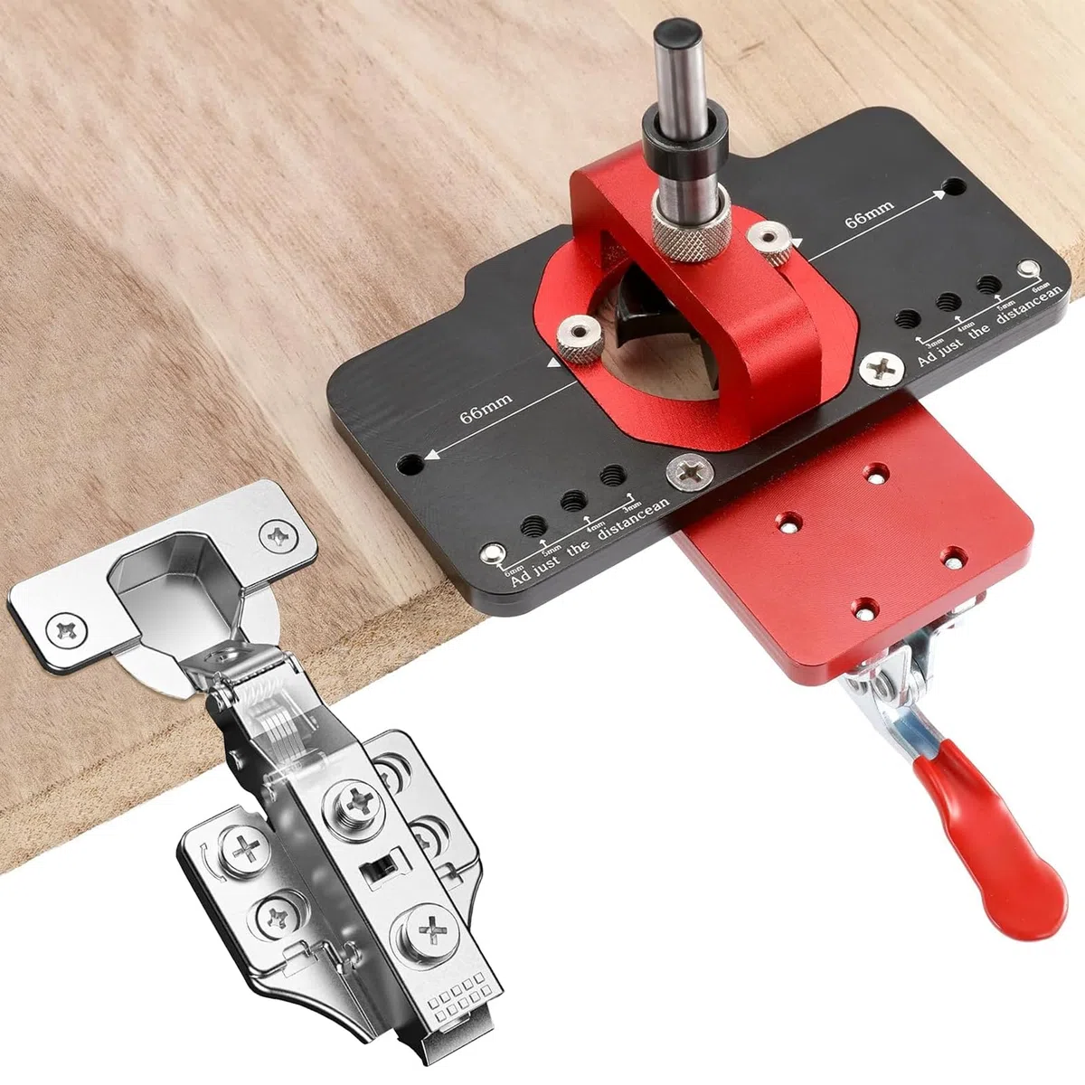 Modern Aluminium Scharnierlehre für Türschränke, 35 mm Bohrführung, 10 cm Länge, 11 kg Tragfähigkeit, Aufputzmontage, Unbehandelt, 1 Stück