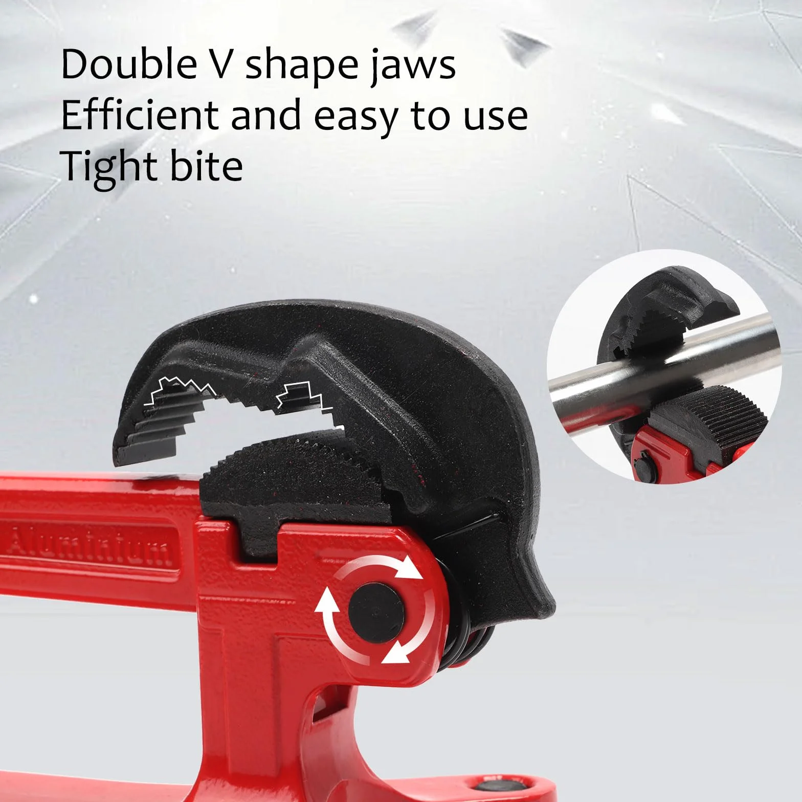 Tragbarer Rohrschraubstock, 0,3 Cm - 3,8 Cm Rohrschraubstock, Automatische Einstellung Der Klemmkraft, Vor-Ort-Wartung und -Instandhaltung von Rohrleitungen (Rot)