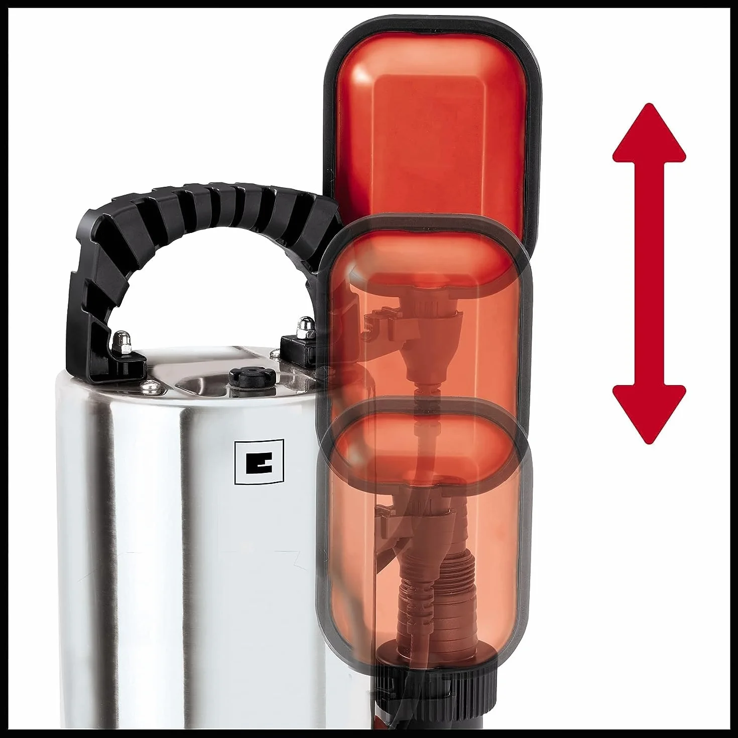 Einhell GC-DP 6315 N Schmutzwasserpumpe (630W, Ø15 mm Fremdkörper, 17.000 L/h Förderleistung, Schwimmerschalter, Tragegriff, integr. Kabelaufwicklung)