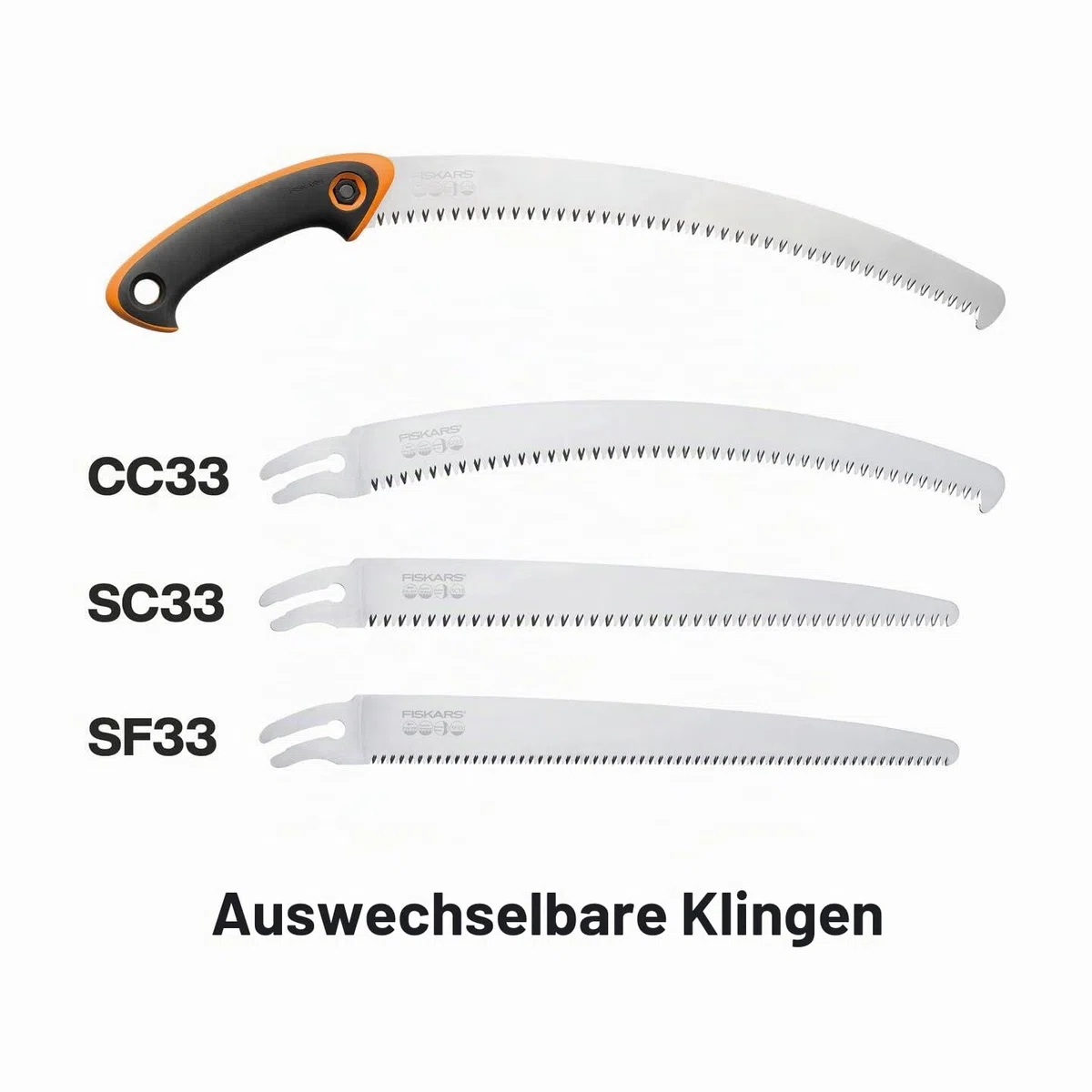 Fiskars Profi Handsäge für frisches Holz, Grobzahnung, Hochwertiges Stahl-Sägeblatt, Inklusive Aufbewahrungsköcher, Schwarz/Orange, Sägeblattlänge: 33 cm, SW-330, 1020199