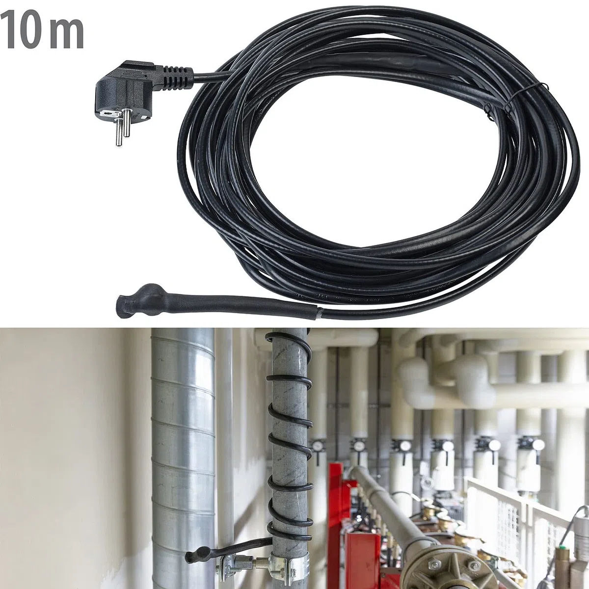 Royal Gardineer Palmenheizung: Frostschutzkabel mit Thermostat, 10 m Heizkabel, 150 Watt, IPX7 (Palmenheizung mit Thermostat, Heizkabel für Palmen, Eis)