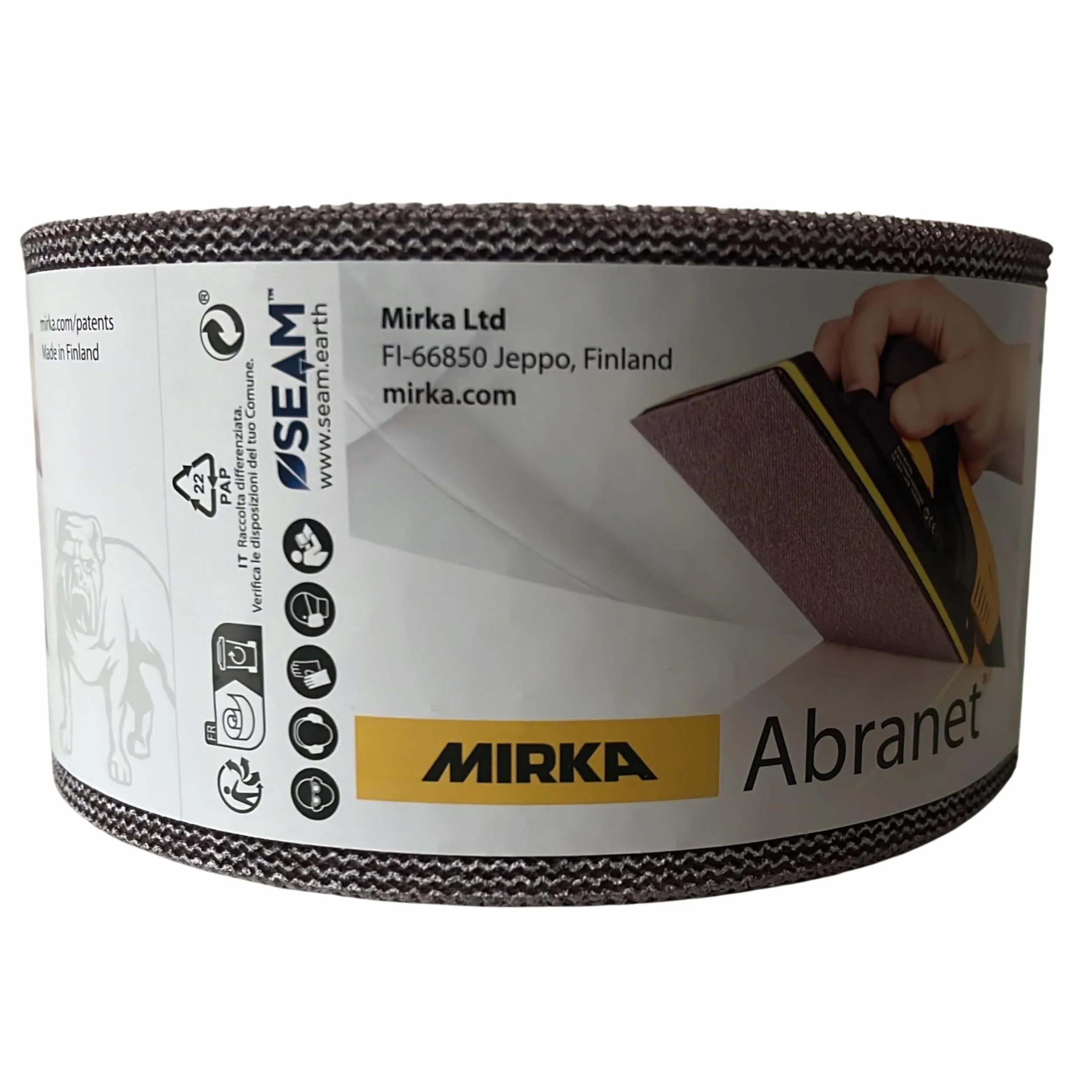Mirka Abranet Schleifrolle 75 mm x 10 m Klett Korn P80 | Netz-Schleifrolle mit Klett für staubarmes Schleifen von Holz Spachtel Lack Kunststoff hohe Flexibilität langlebig