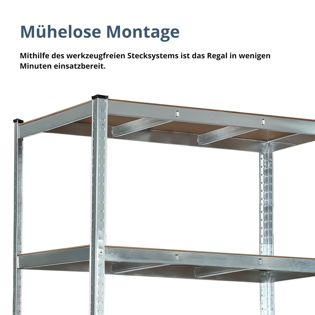 SCHULTE Regalwelt Stecksystem-Schwerlastregal - 5 MDF Böden 180x120x40 cm (HxBxT), verzinkt