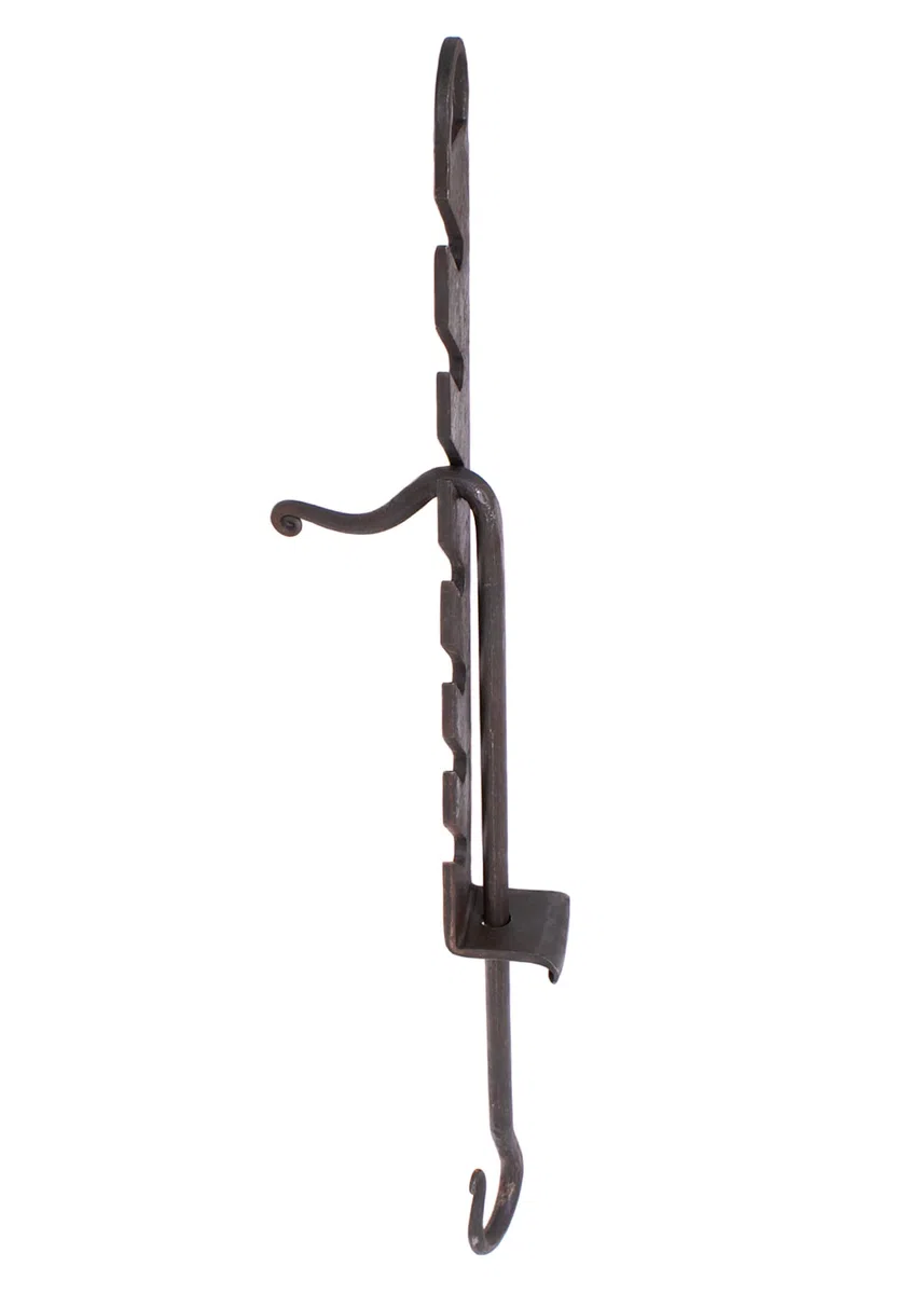 Ulfberth - Mittelalterlicher Verstellbarer Kesselhaken handgeschmiedet - ca. 80 cm Länge - Ideal für Reenactment, LARP und Historische Lager