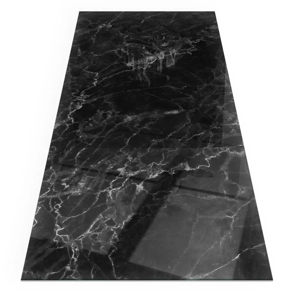 Kaminbodenplatte Glas 100x50 cm - Funkenschutzplatte Polierte Kanten Fleckenbeständigkeit Unter dem Kamin Dekoration Glas Herdboden Thermischer Schutz - Elegantes Marmormuster